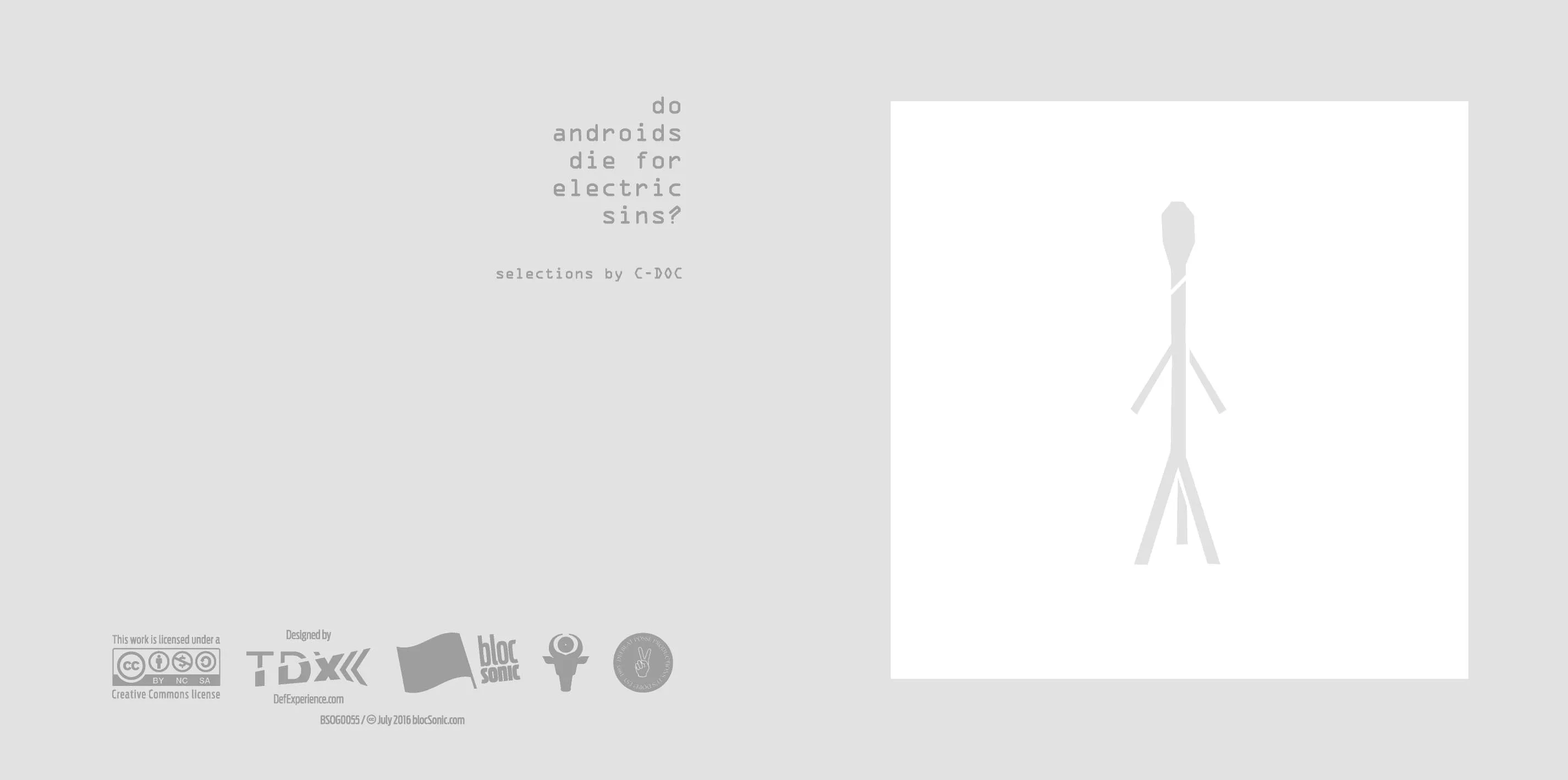 Album insert for “Do Androids Die For Electric Sins?” by C-Doc
