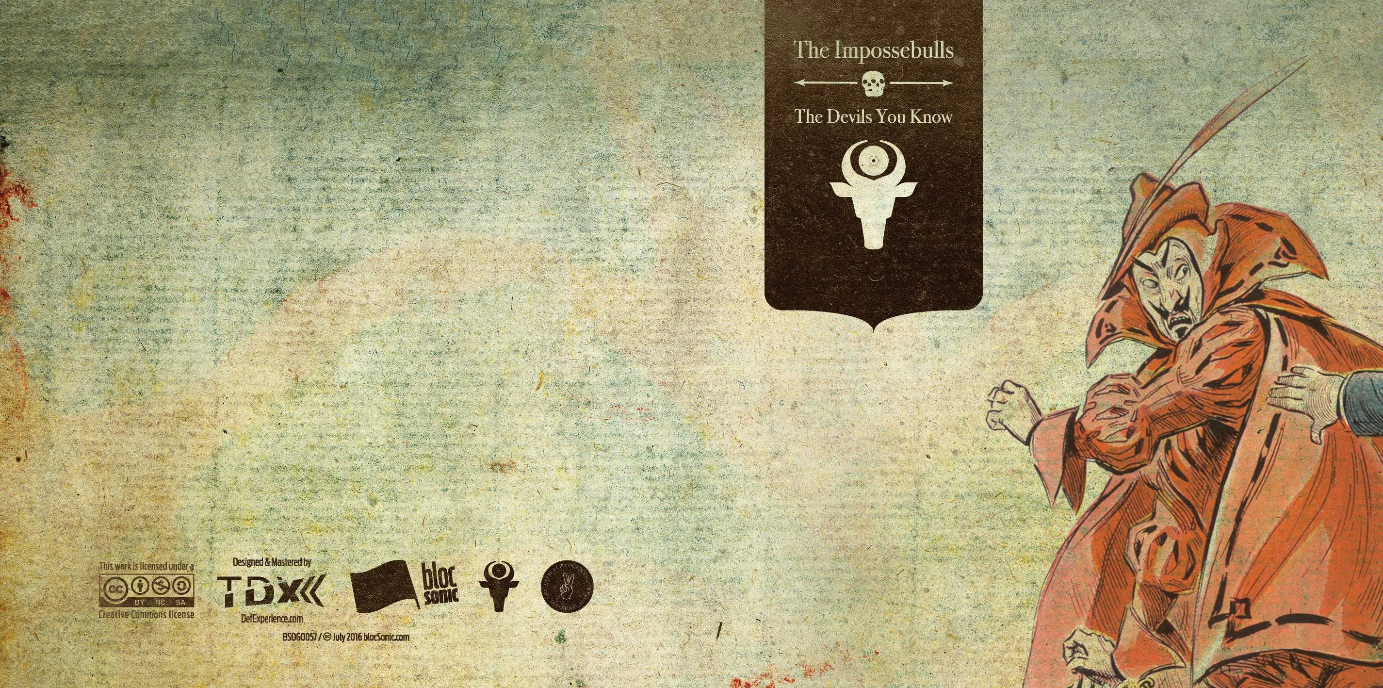 Album insert for “The Devils You Know” by The Impossebulls