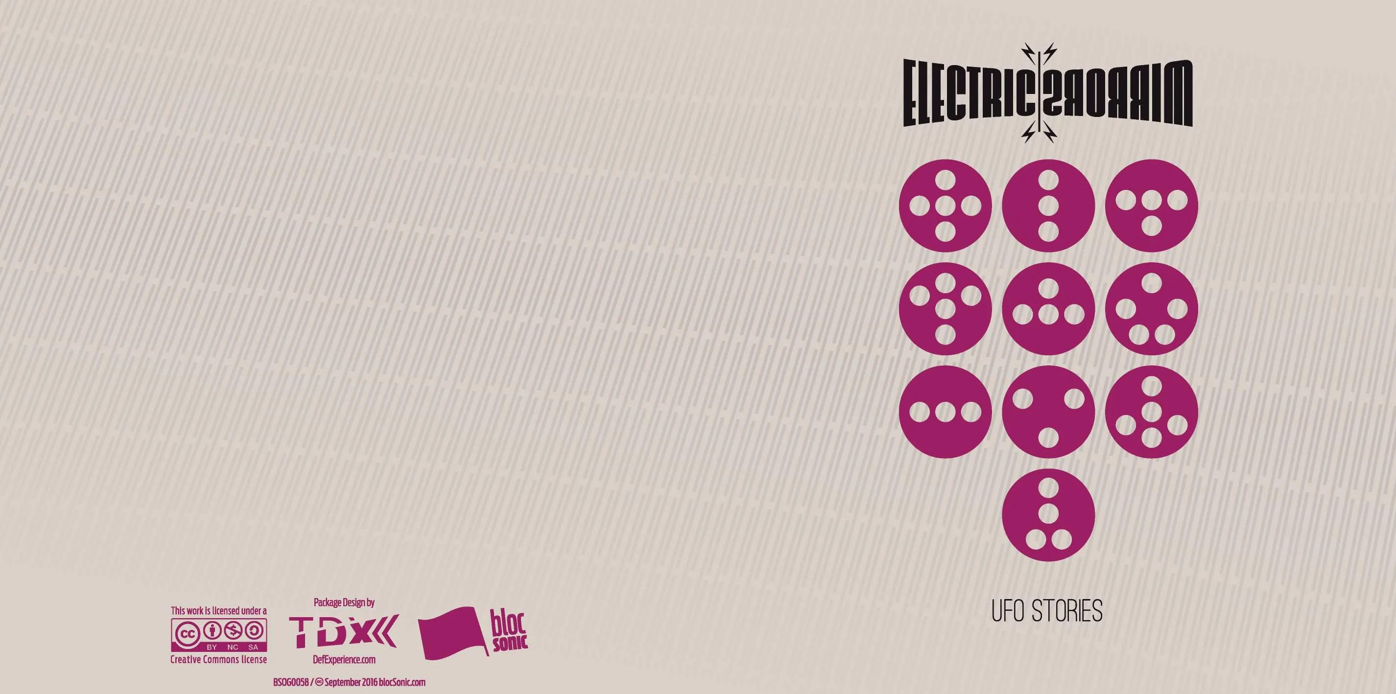 Album insert for “UFO Stories” by Electric Mirrors