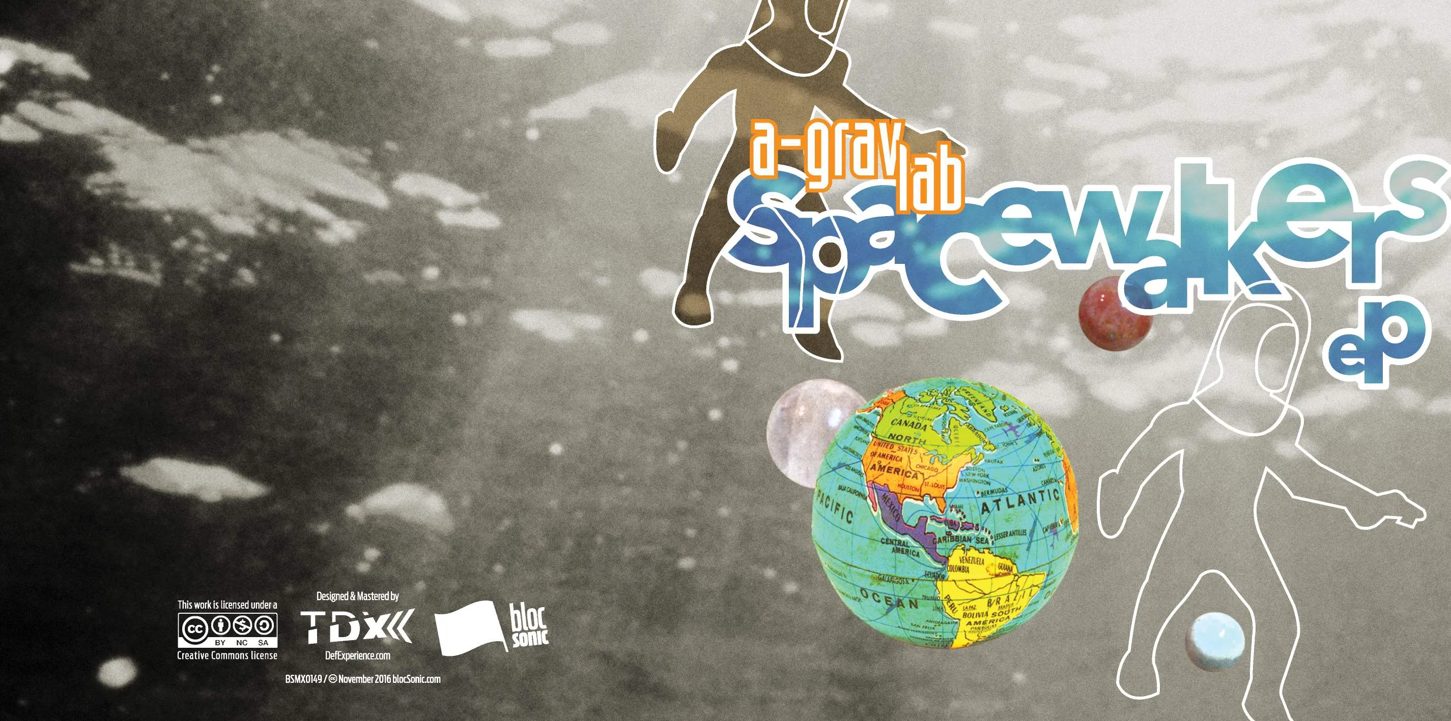 Album insert for “Spacewalkers EP” by A-Grav Lab