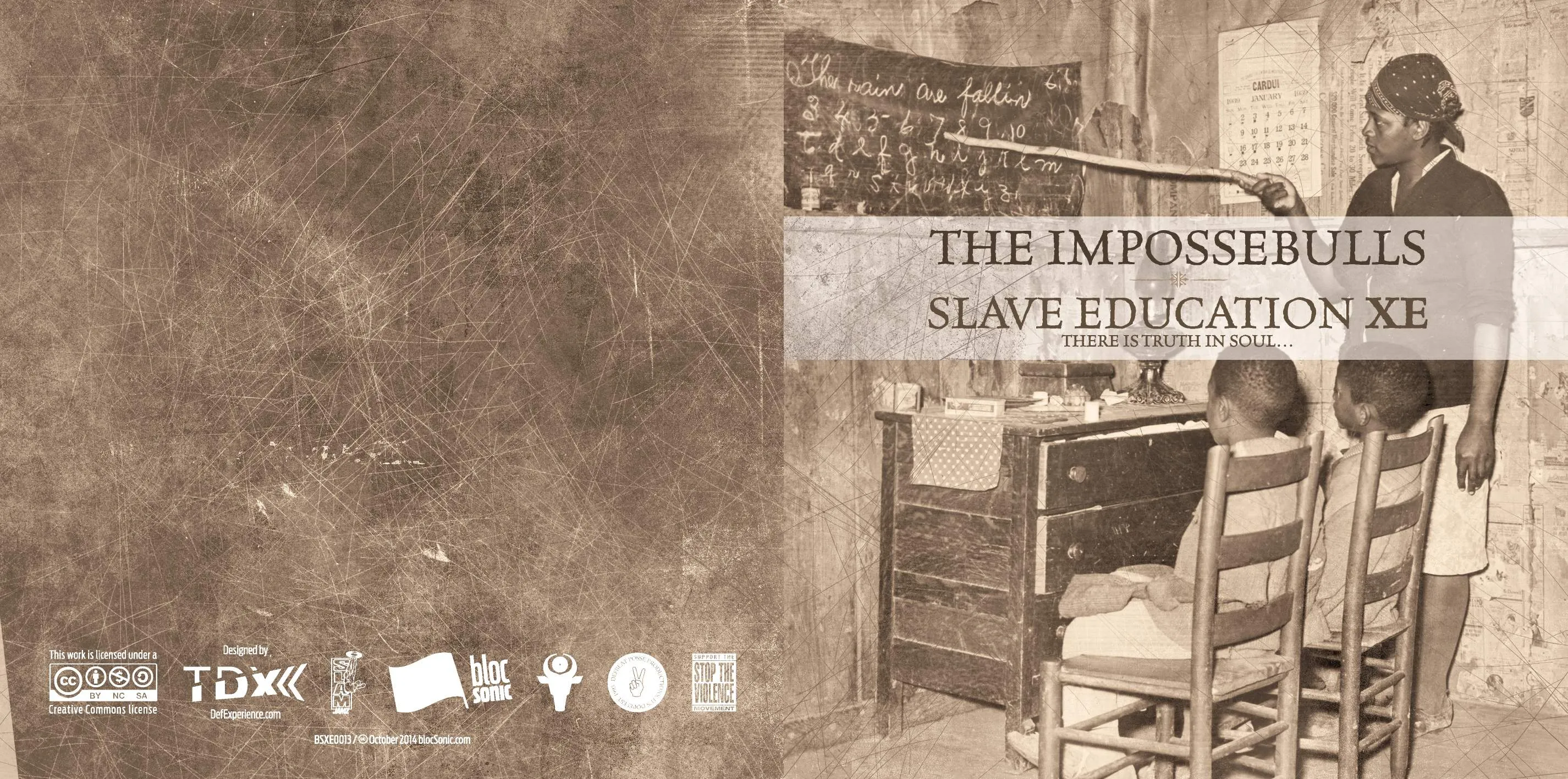 Album insert for “Slave Education XE” by The Impossebulls