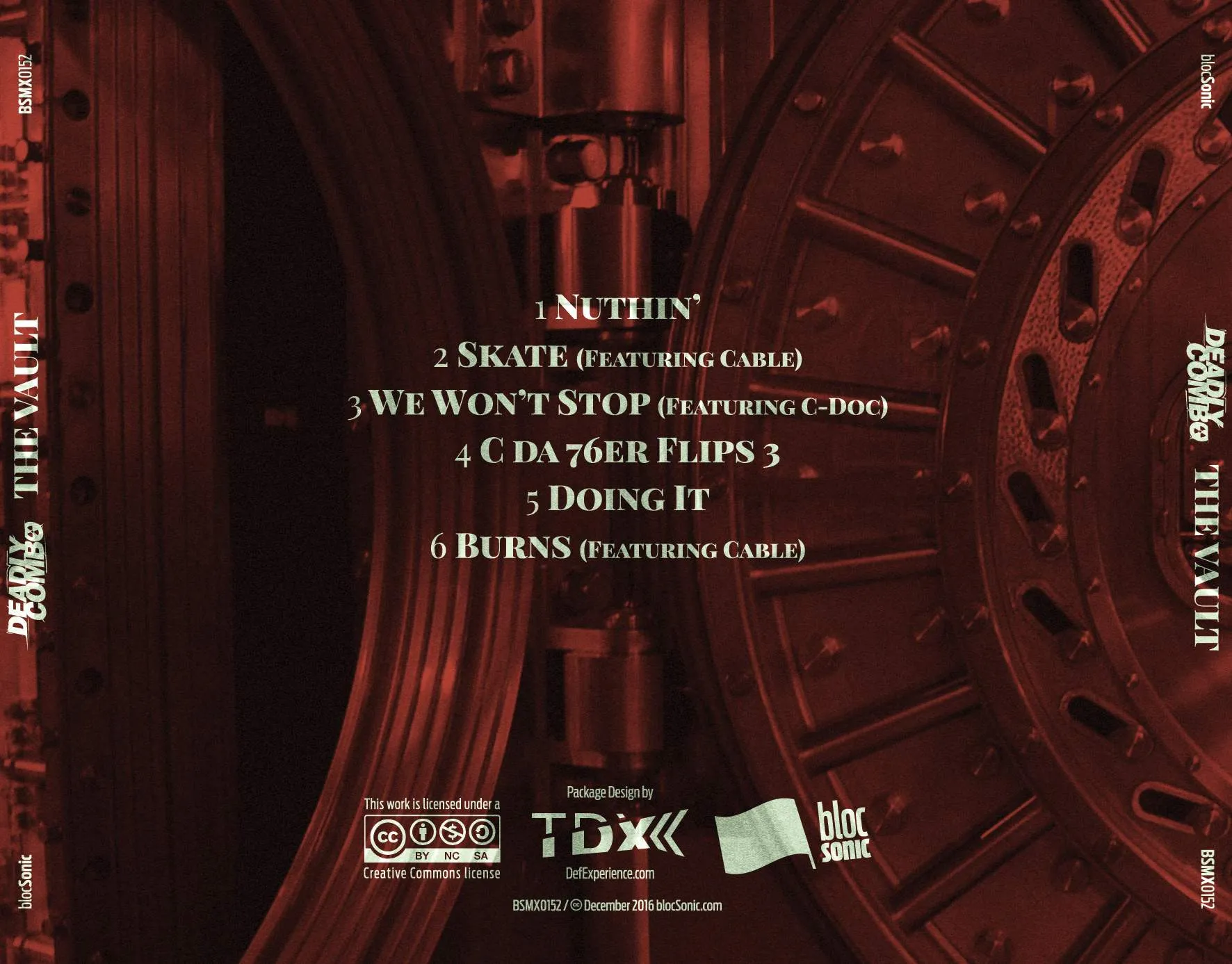 Album traycard for “The Vault” by Deadly Combo