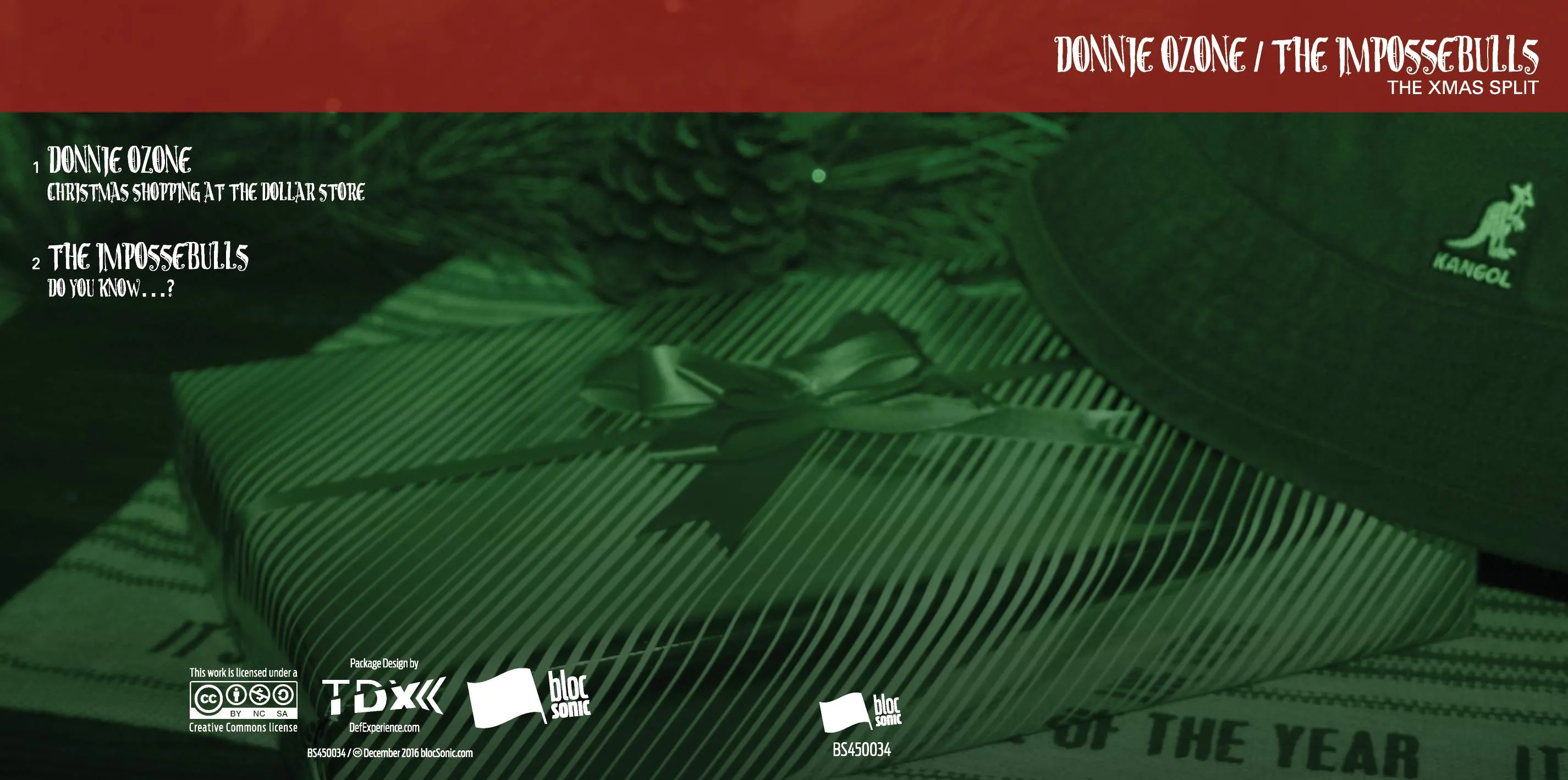 Album insert for “The Xmas Split” by Various Artists