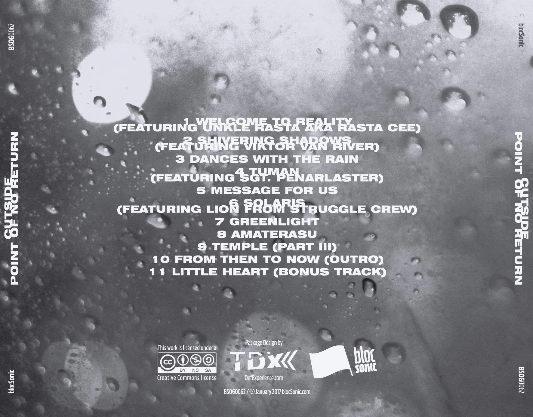 Album traycard for “Point Of No Return” by Cutside
