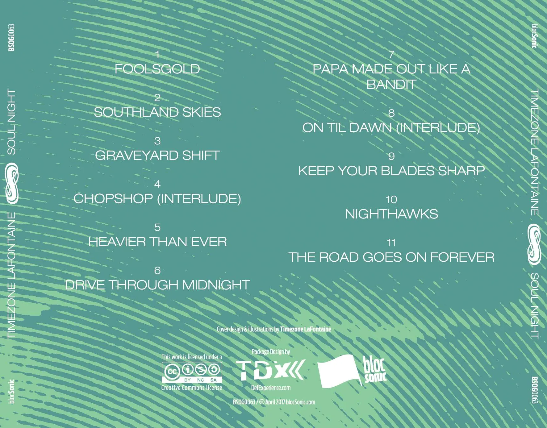 Album traycard for “Soul Night” by Timezone Lafontaine