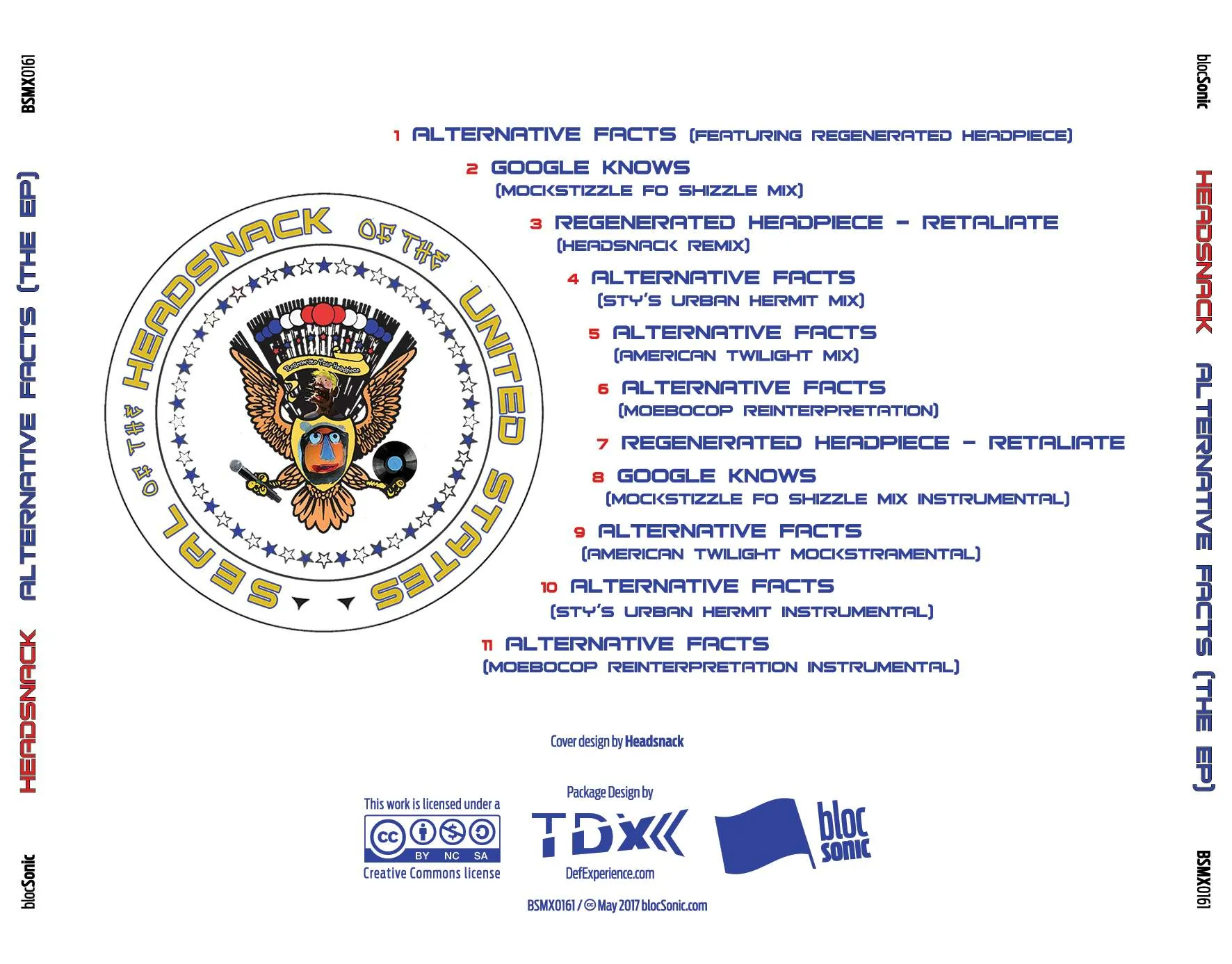 Album traycard for “Alternative Facts (The EP)” by Headsnack