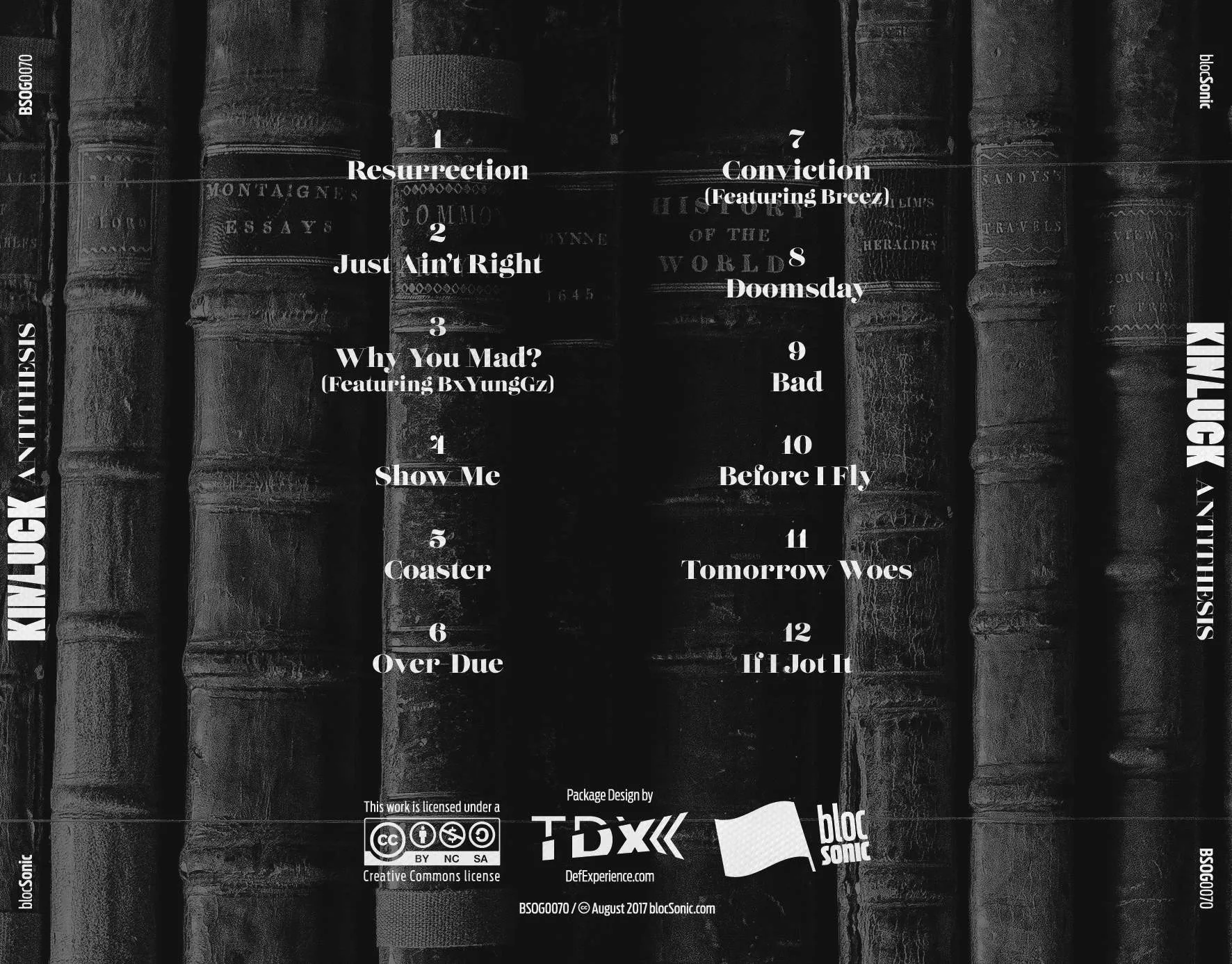 Album traycard for “Antithesis” by KIN/LUCK