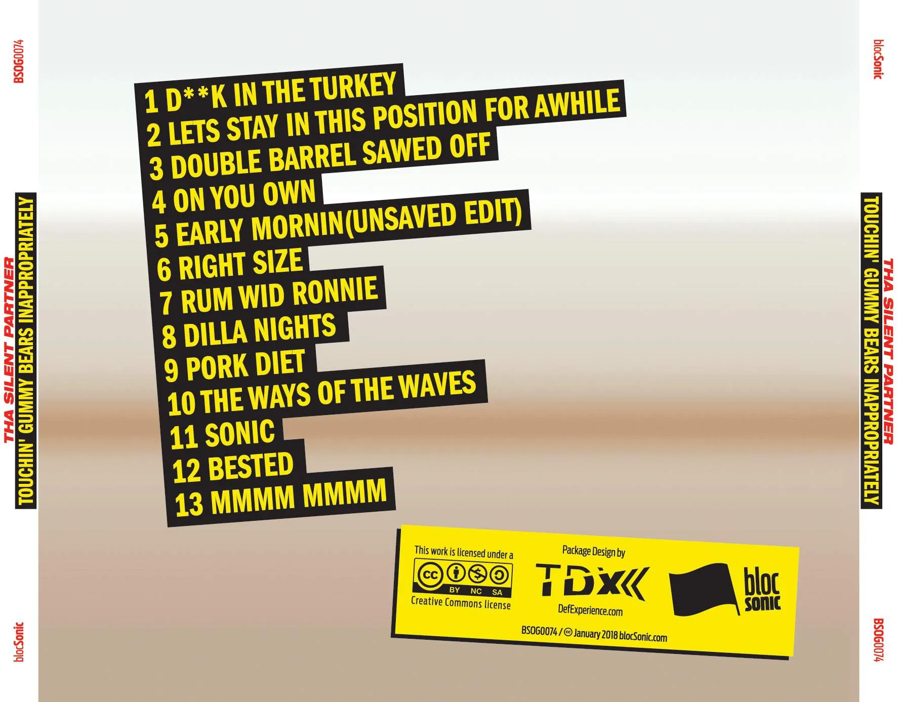 Album traycard for “Touchin' Gummy Bears Inappropriately” by Tha Silent Partner