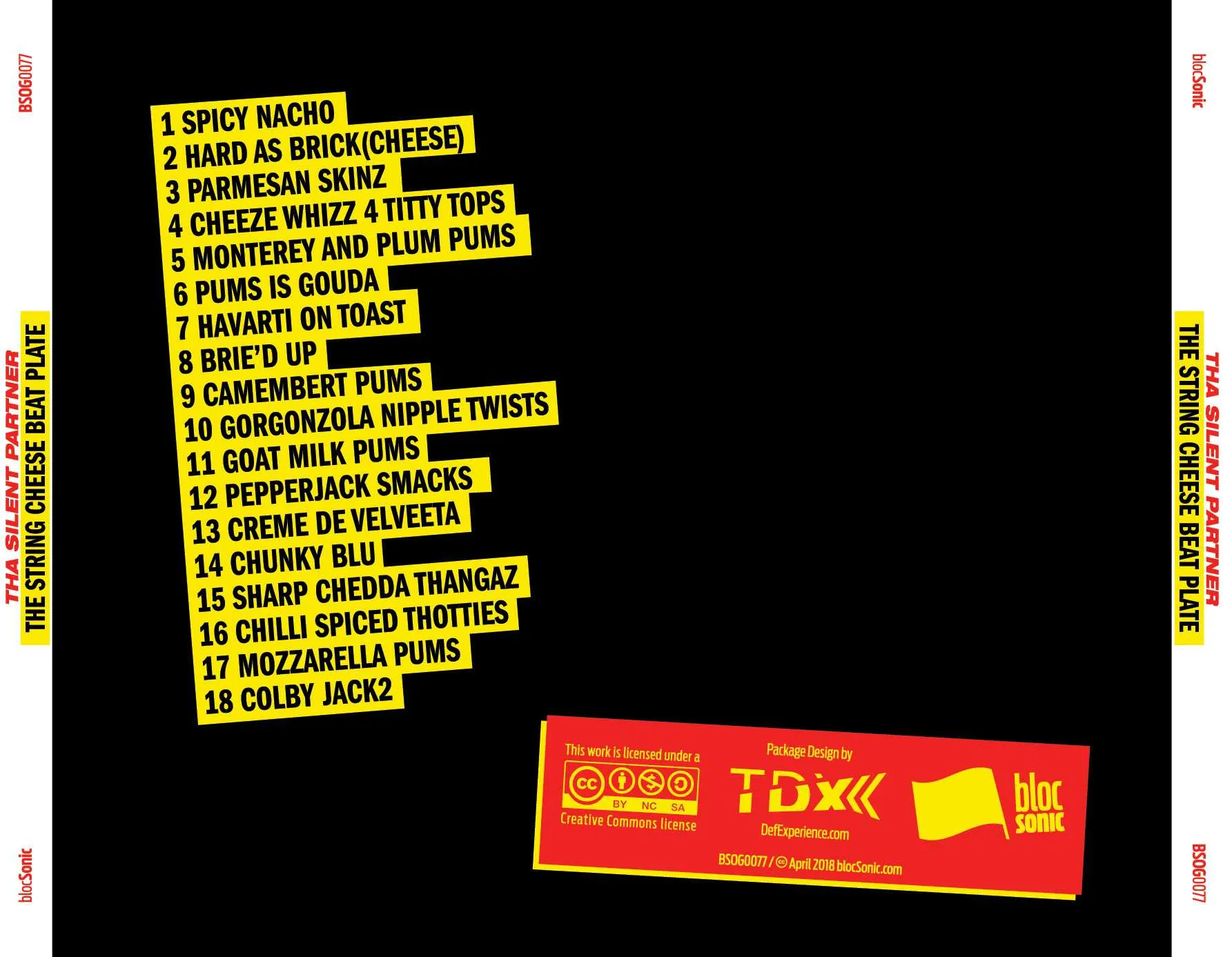 Album traycard for “The String Cheese Beat Plate” by Tha Silent Partner
