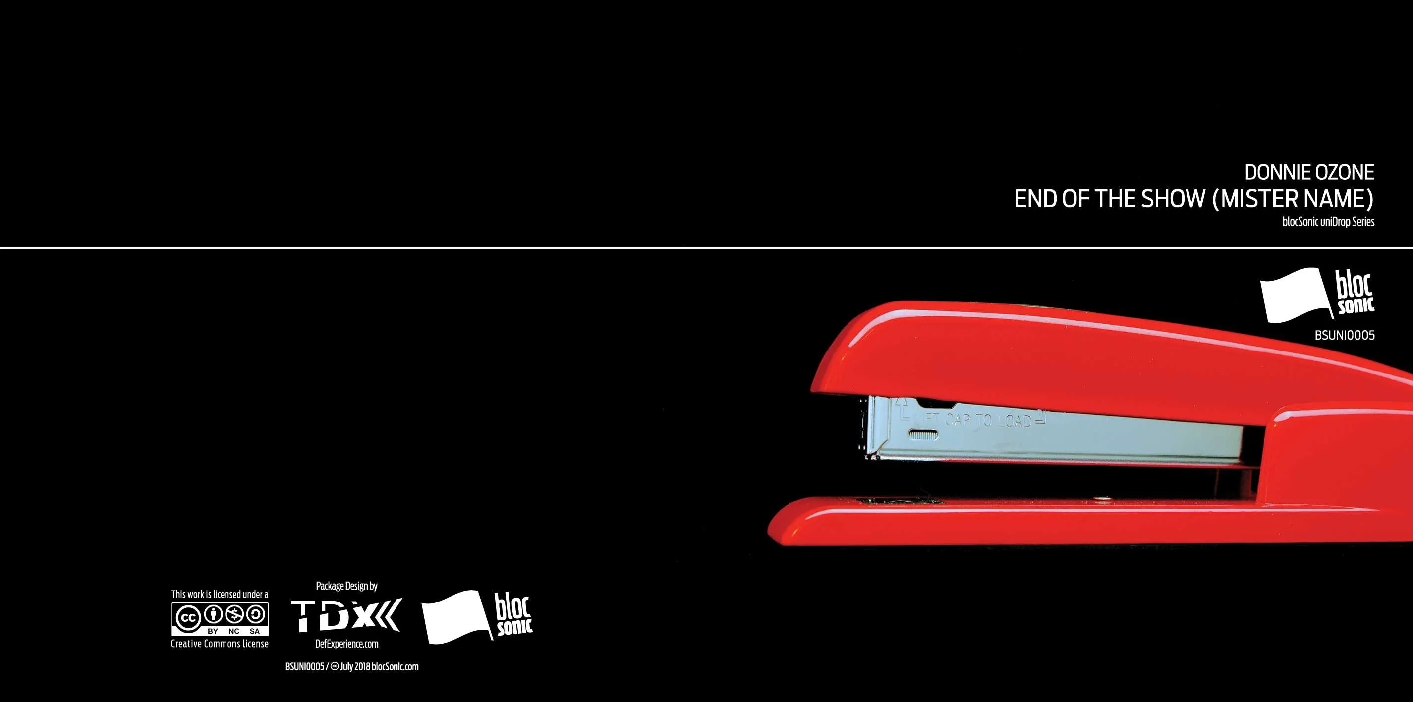 Album insert for “End of the Show (Mister Name)” by Donnie Ozone