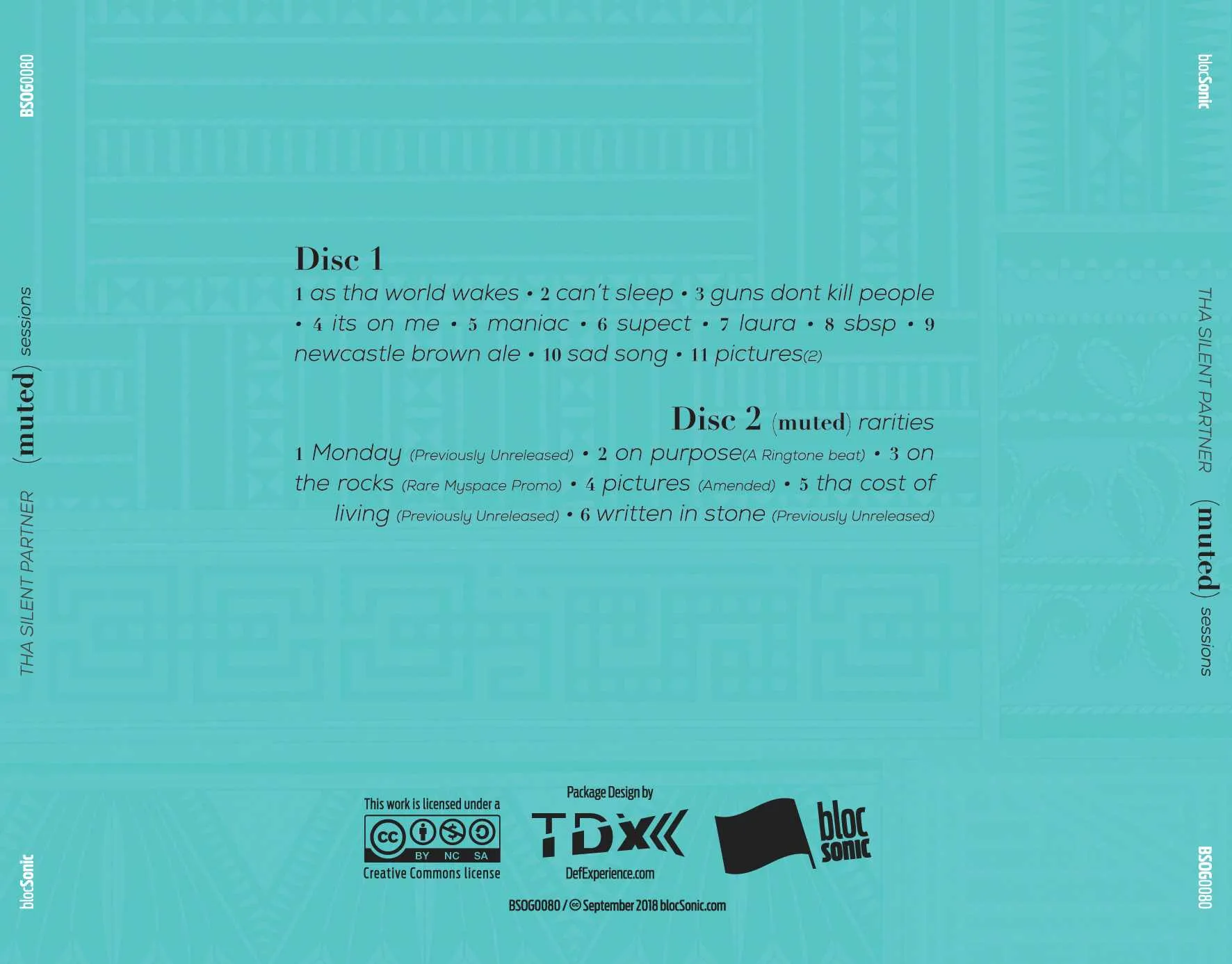 Album traycard for “(muted) Sessions” by Tha Silent Partner