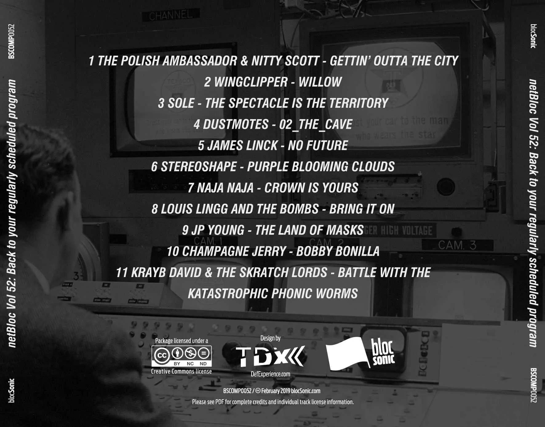 Album traycard for “netBloc Vol. 52: Back to your regularly scheduled program” by Various Artists