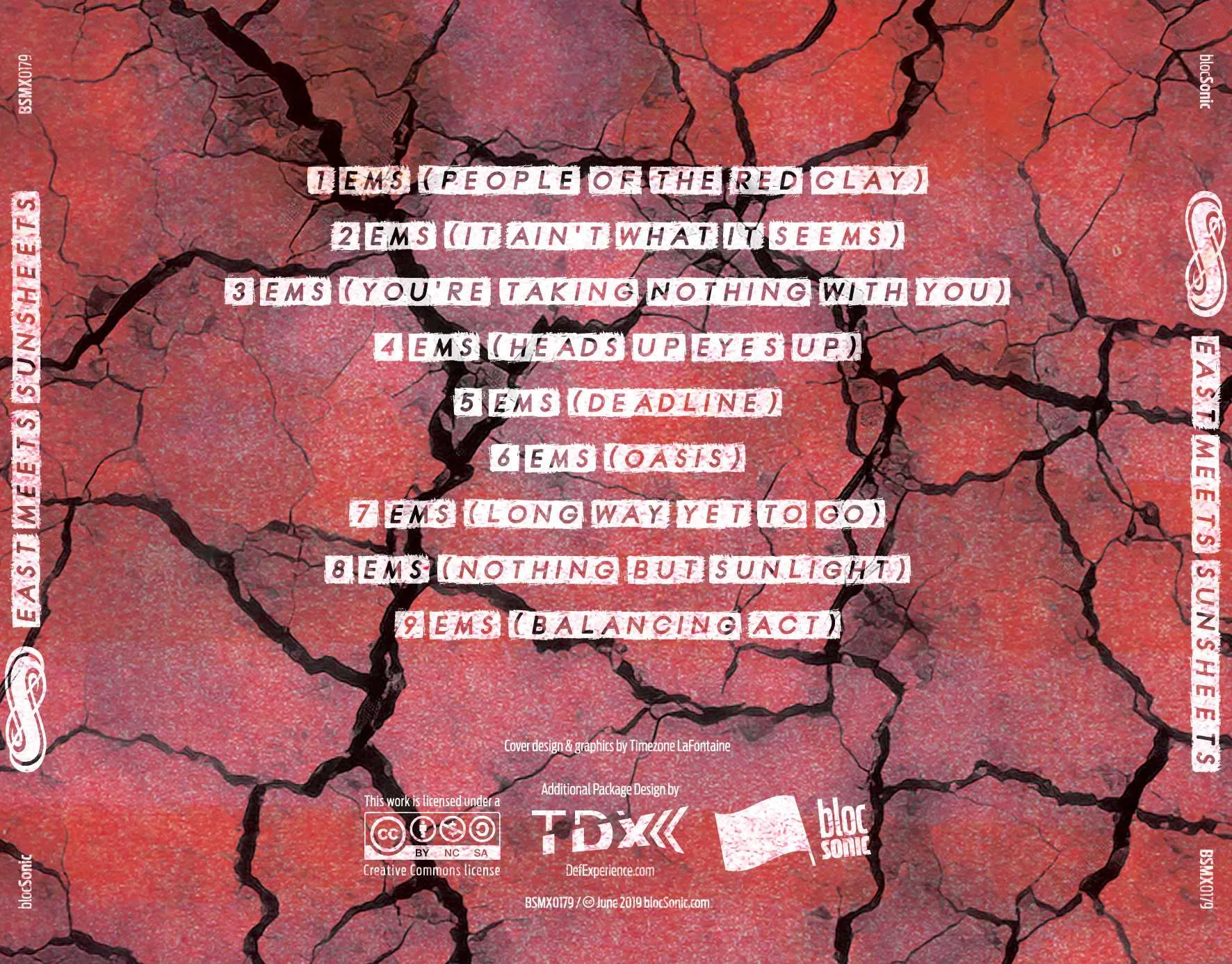 Album traycard for “East Meets Sunsheets” by Timezone Lafontaine