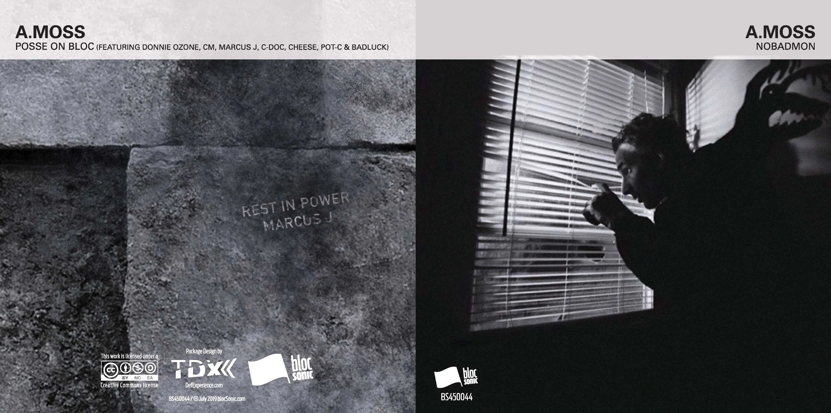 Album insert for “NOBADMON” by A.Moss