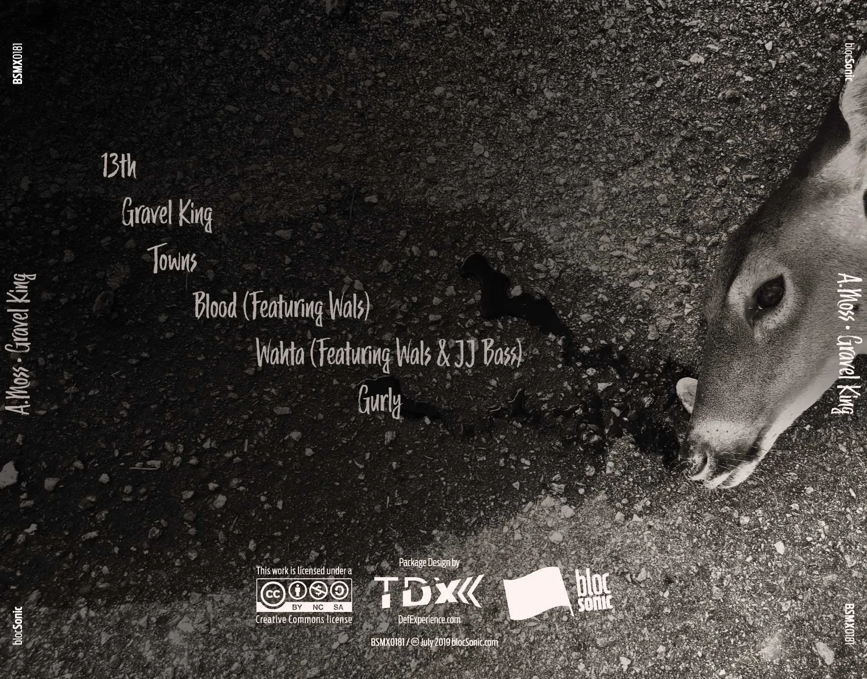 Album traycard for “Gravel King” by A.Moss