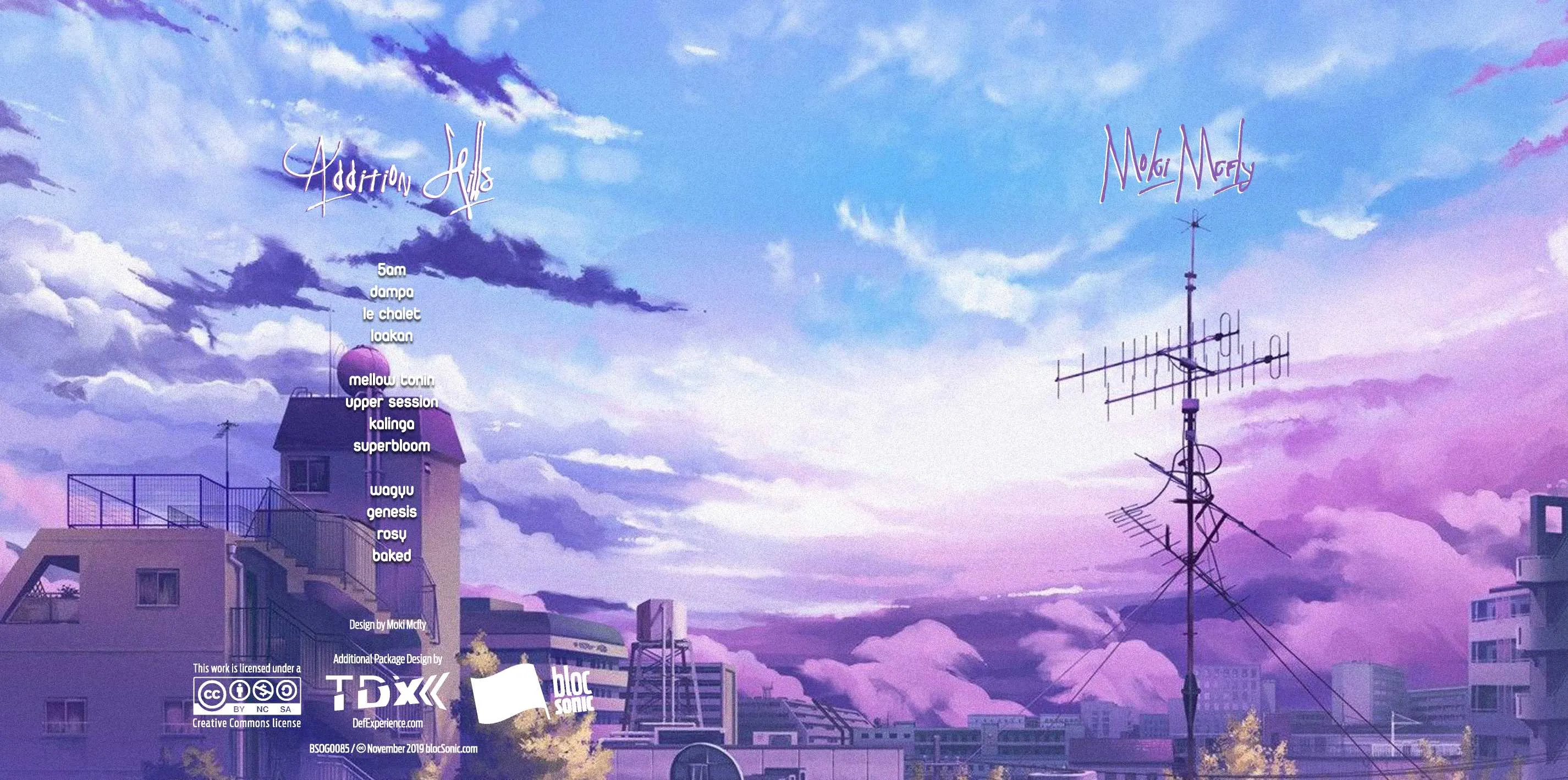 Album insert for “Addition Hills” by Moki Mcfly