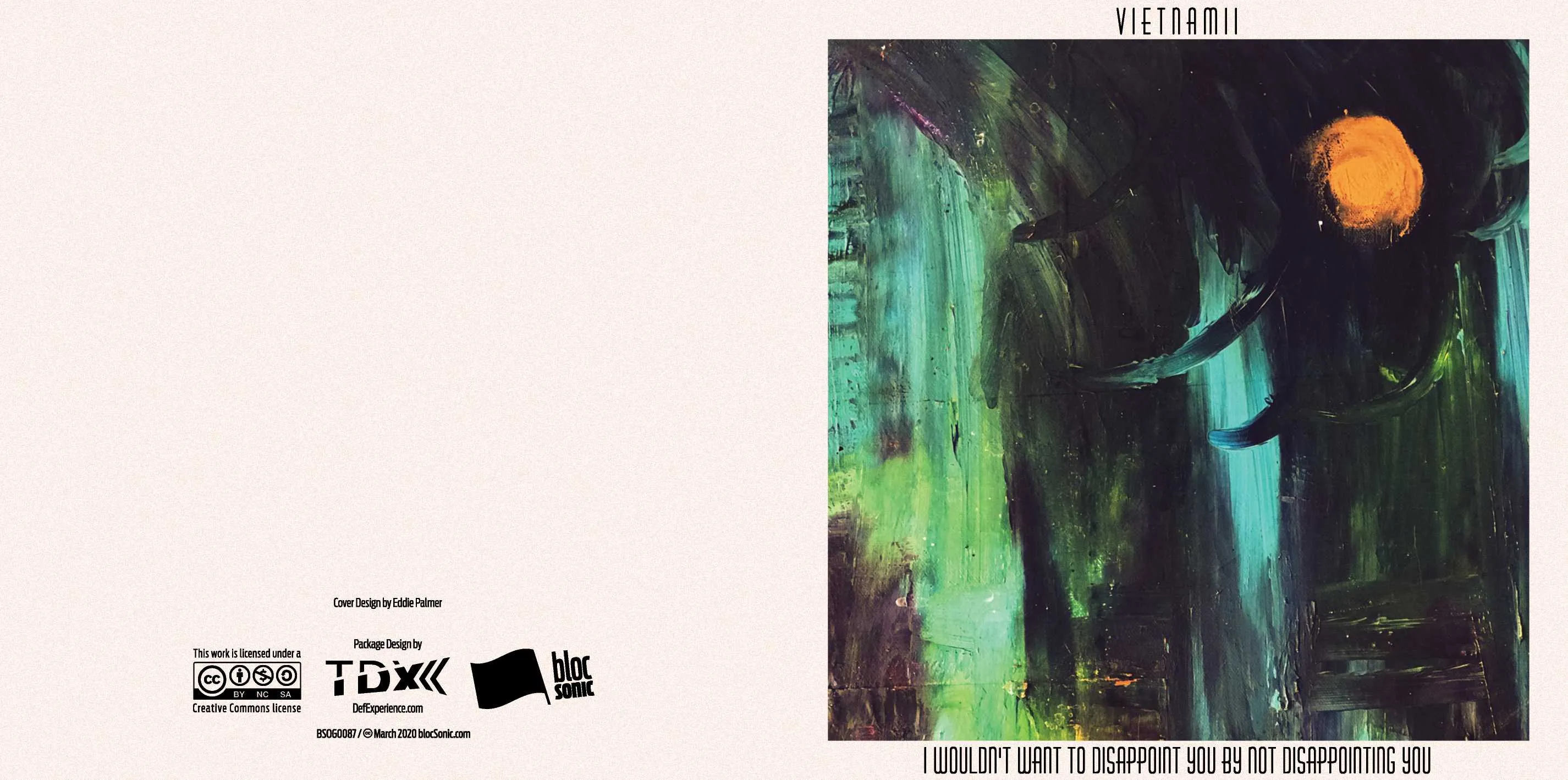 Album insert for “I Wouldn't Want To Disappoint You By Not Disappointing You” by Vietnam II