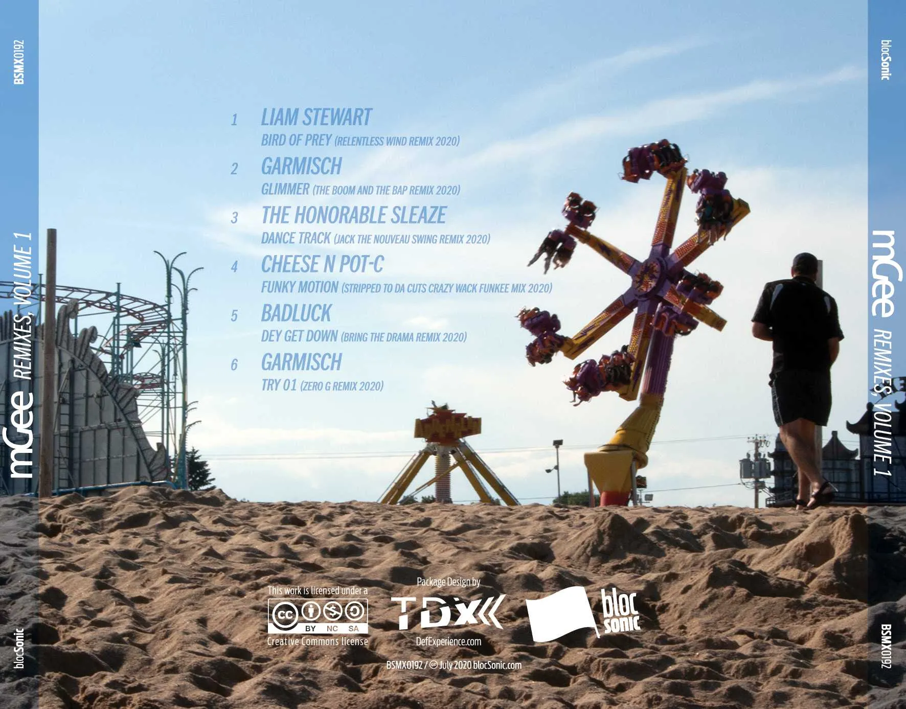 Album traycard for “Remixes, Volume 1” by mGee