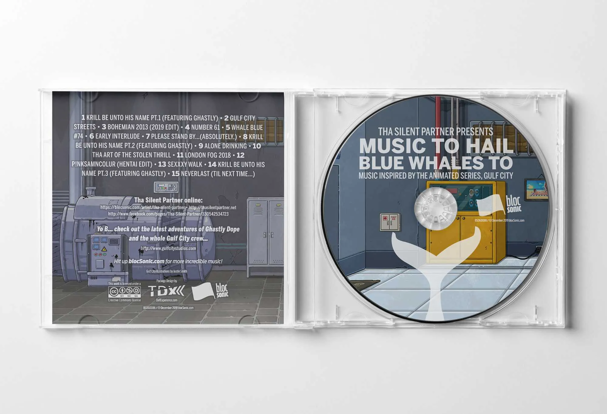 Album promo for “Music To Hail Blue Whales To (Music Inspired By The Animated Series, Gulf City)” by Tha Silent Partner