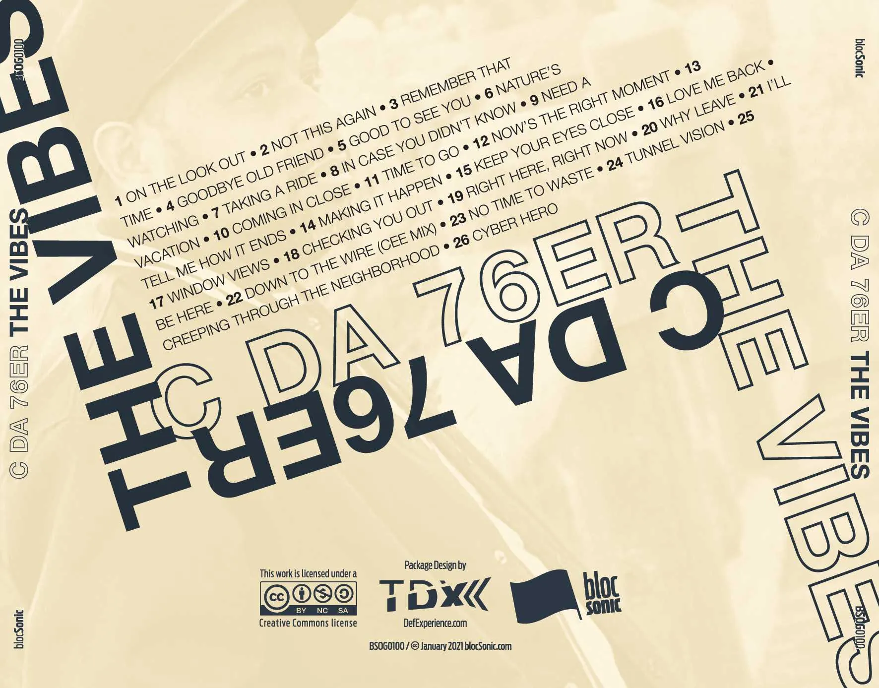 Album traycard for “The Vibes” by C da 76er