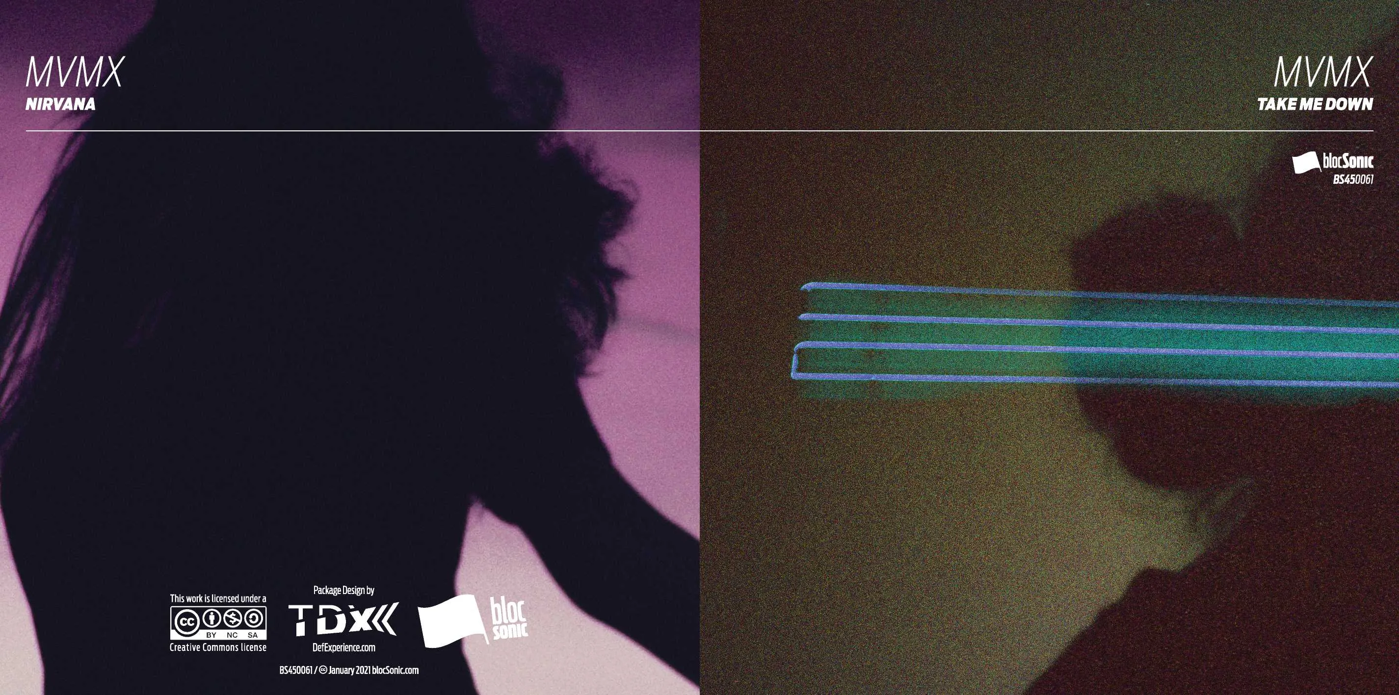 Album insert for “Take Me Down” by MVMX