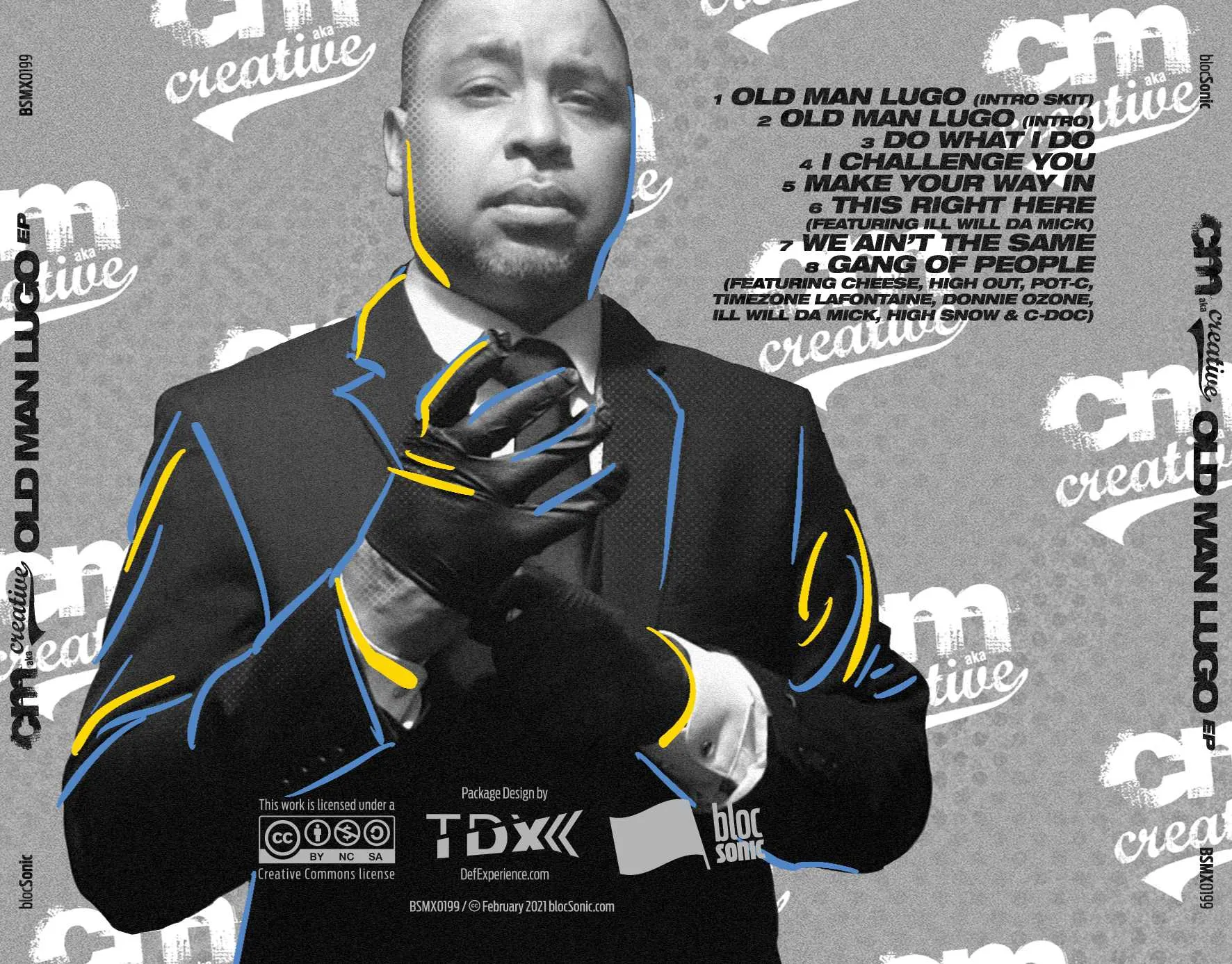 Album traycard for “Old Man Lugo EP” by CM aka Creative