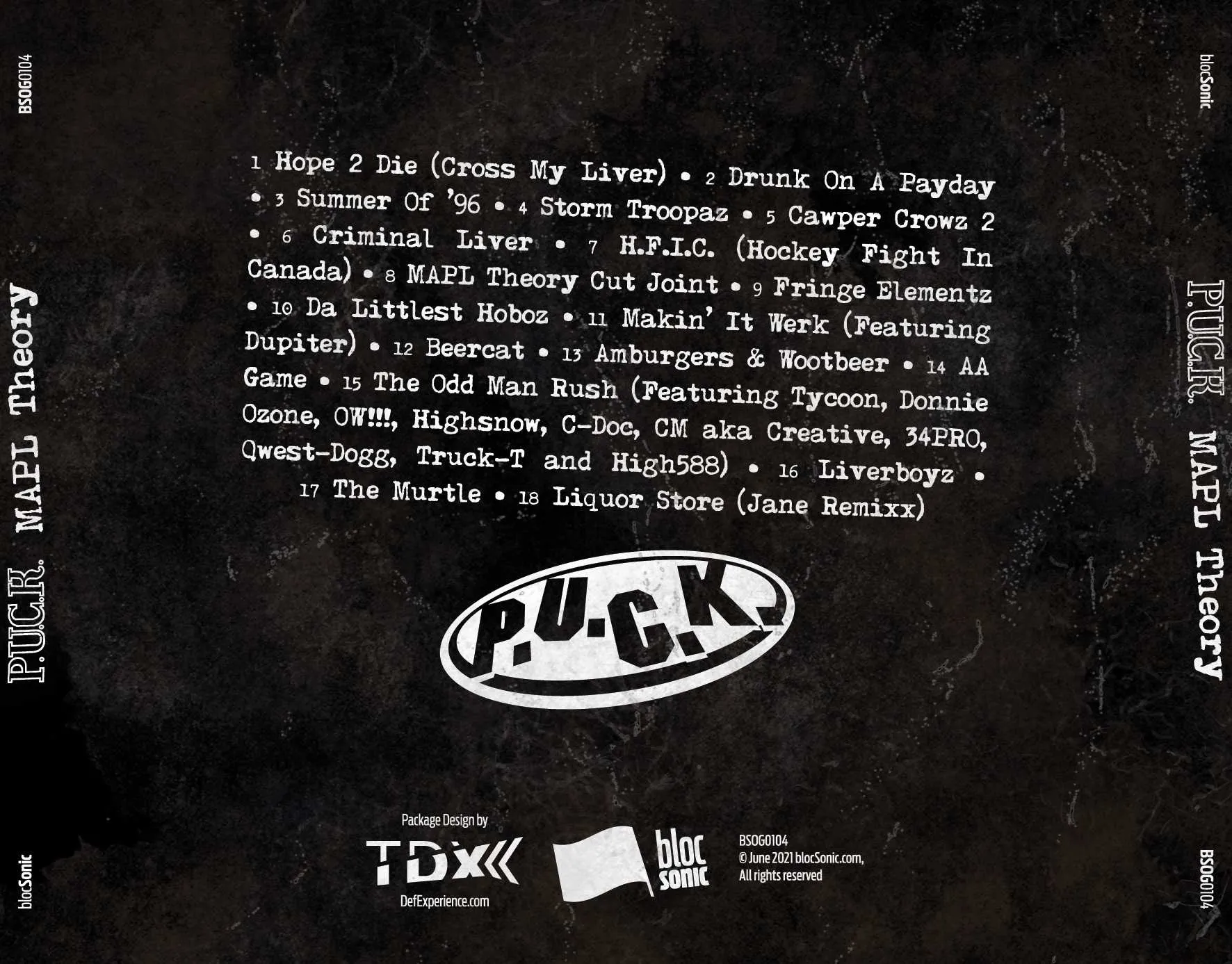 Album traycard for “MAPL Theory” by P.U.C.K.