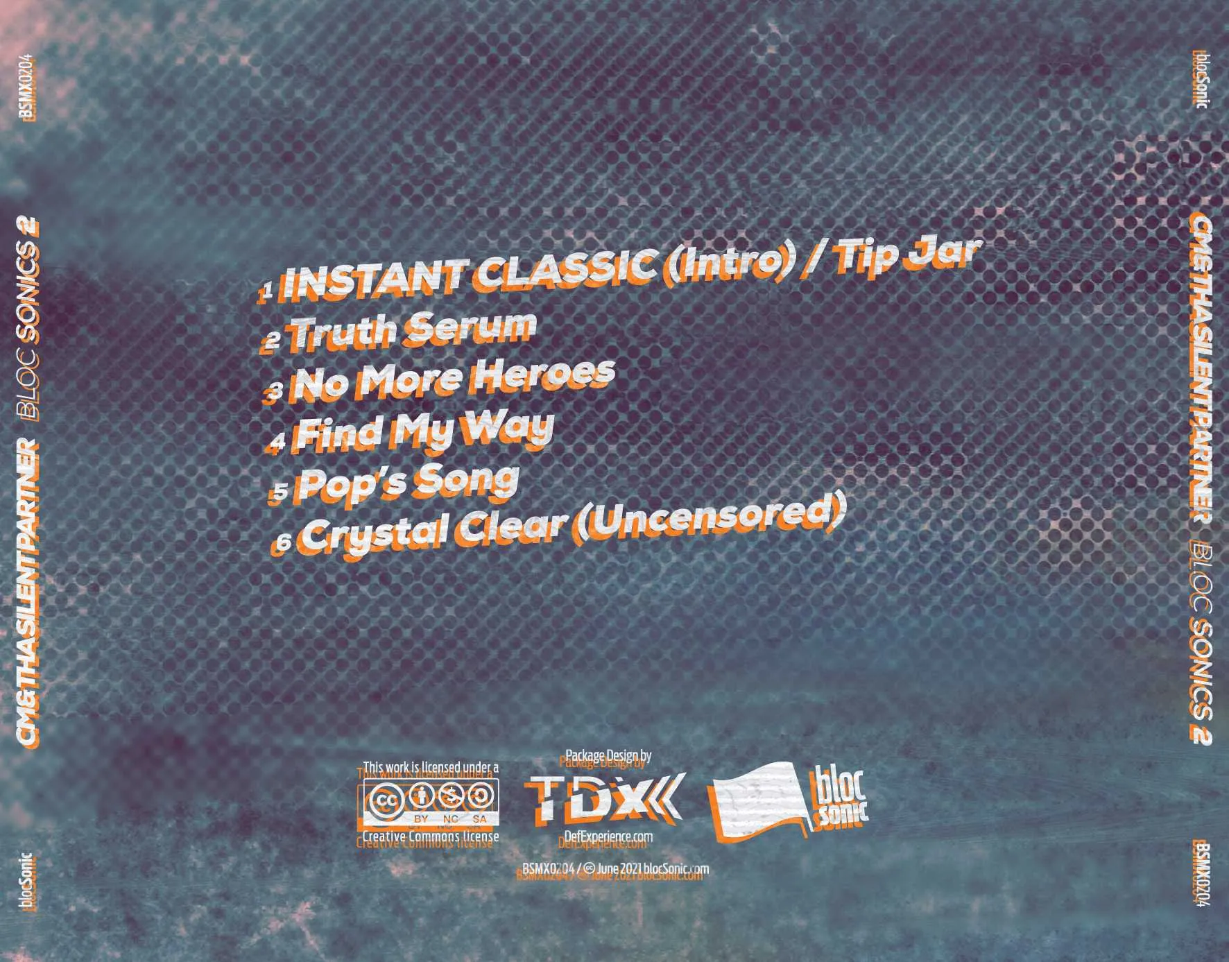 Album traycard for “bloc Sonics 2” by CM &amp; Tha Silent Partner