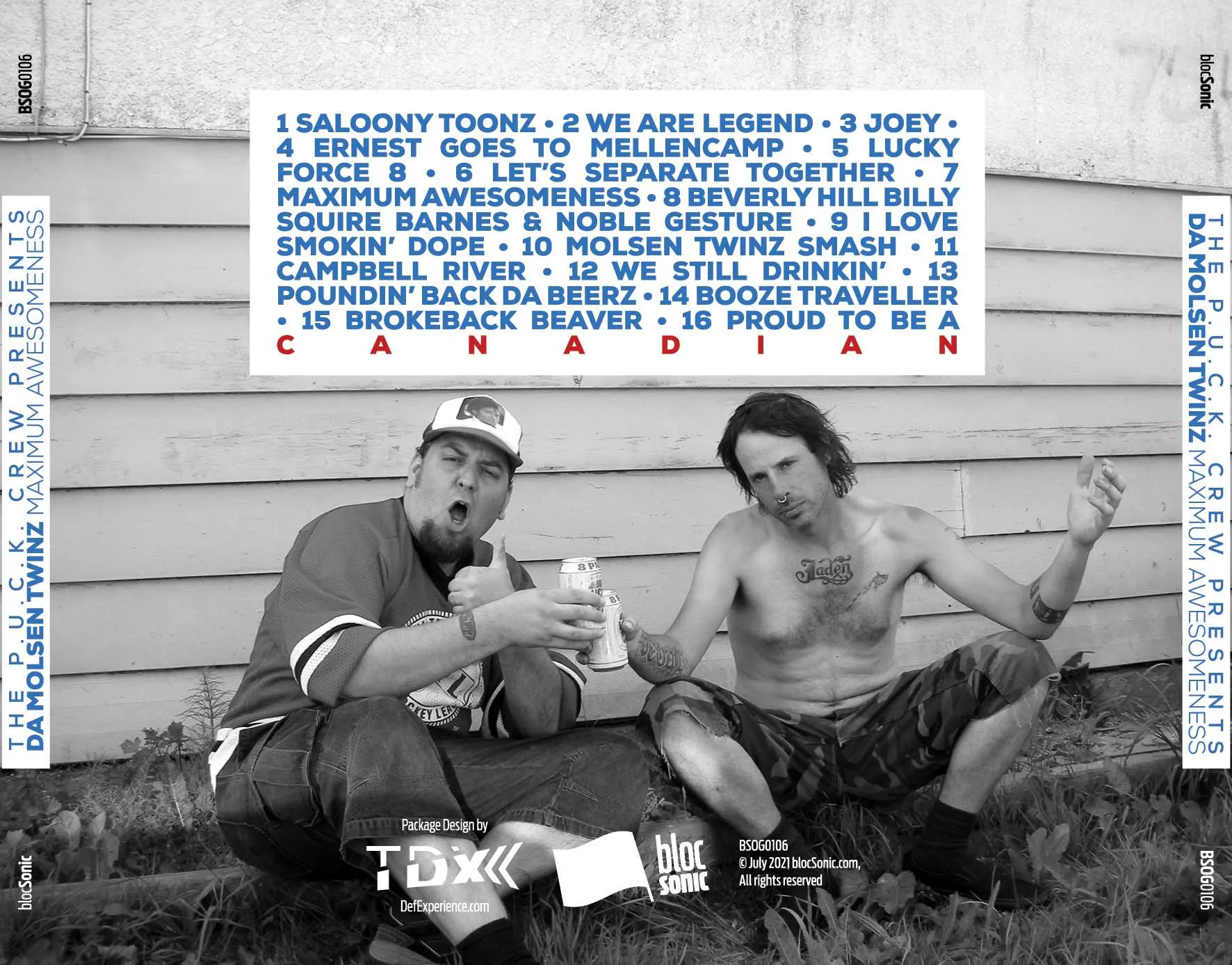 Album traycard for “P.U.C.K. Presents Da Molsen Twinz: Maximum Awesomeness” by P.U.C.K.