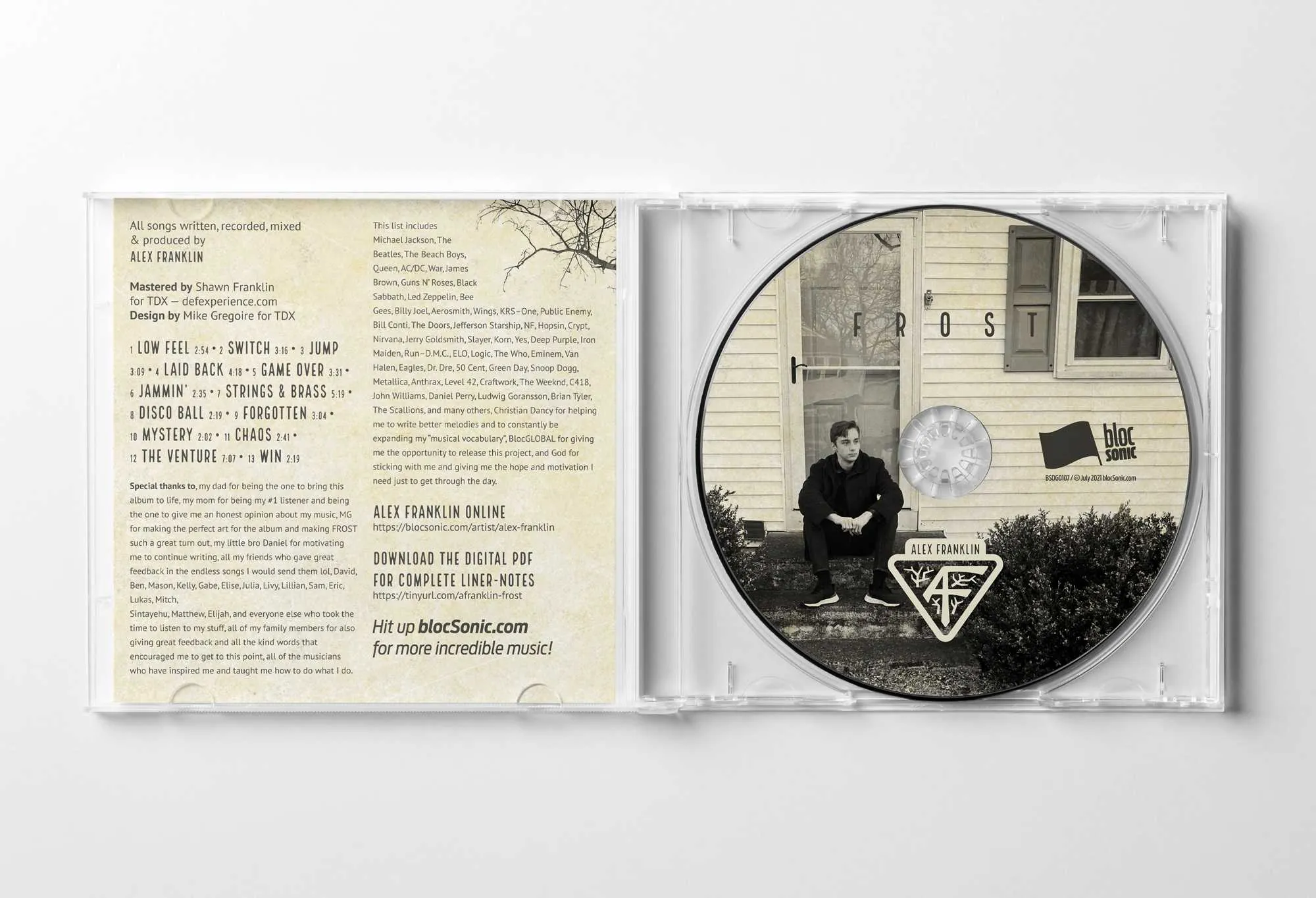 Album promo for “FROST” by Alex Franklin