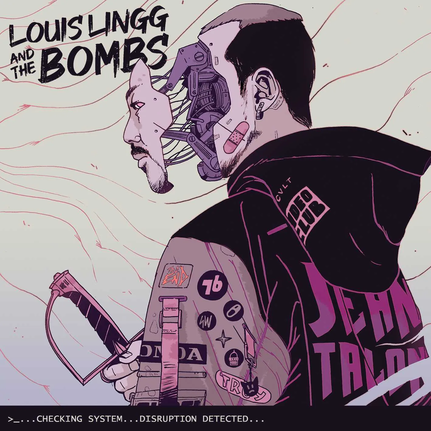 Album cover for “>...checking system... disruption detected...” by Louis Lingg and The Bombs