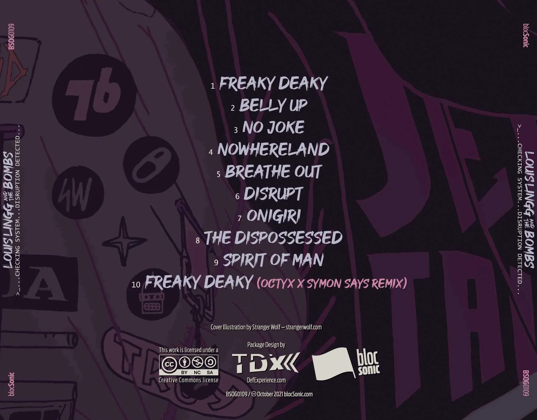 Album traycard for “&gt;...checking system... disruption detected...” by Louis Lingg and The Bombs