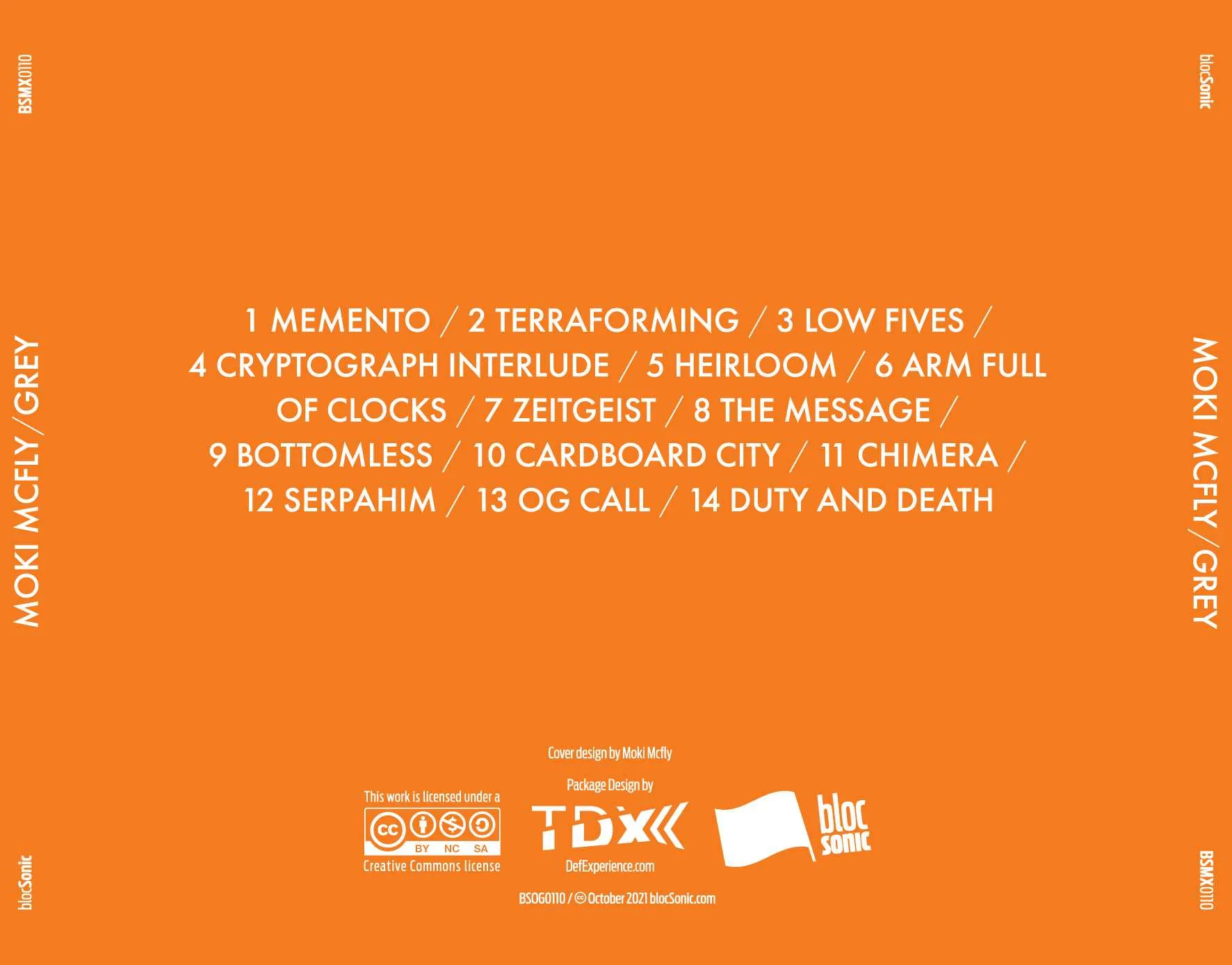 Album traycard for “Grey” by Moki Mcfly