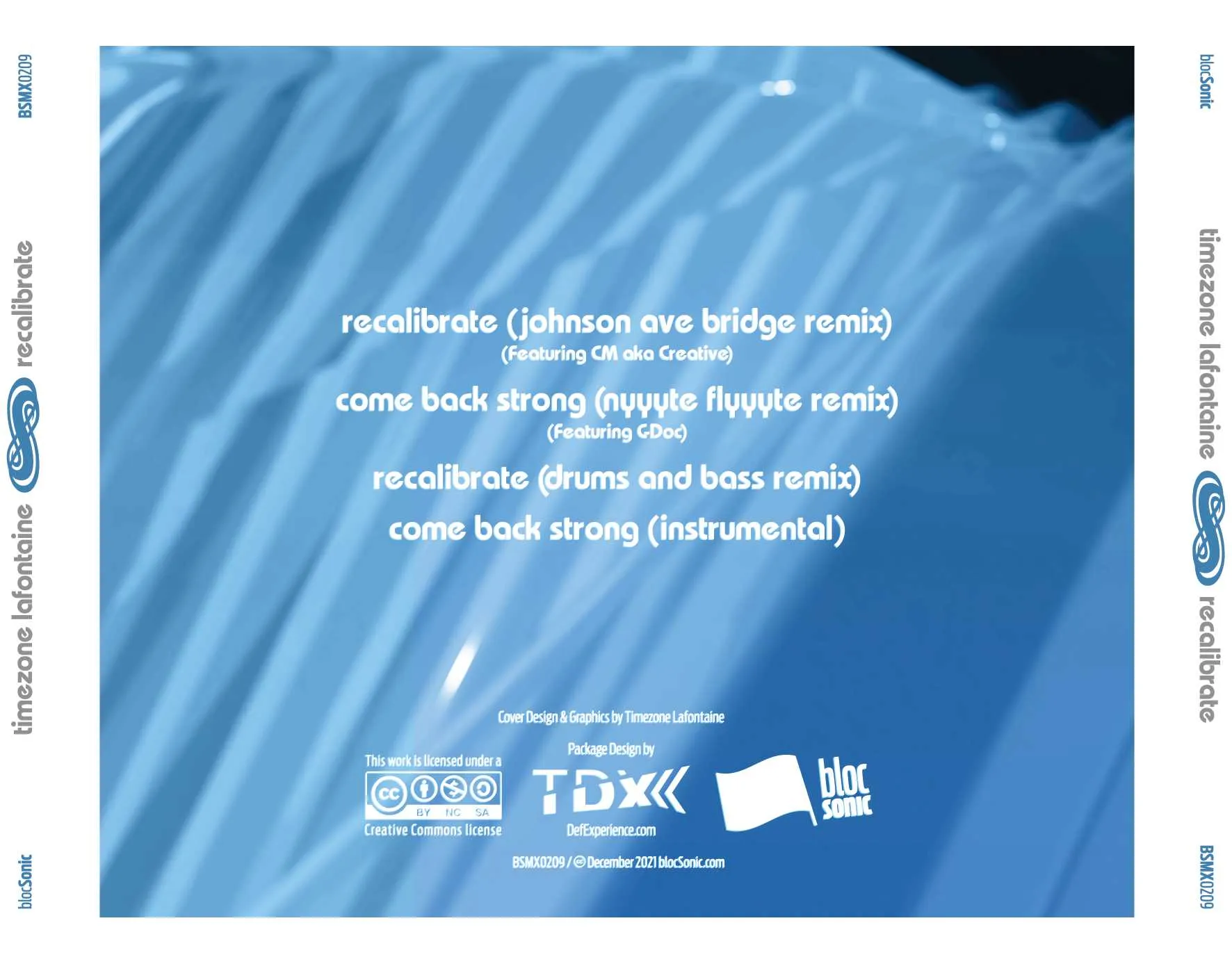 Album traycard for “Recalibrate” by Timezone Lafontaine