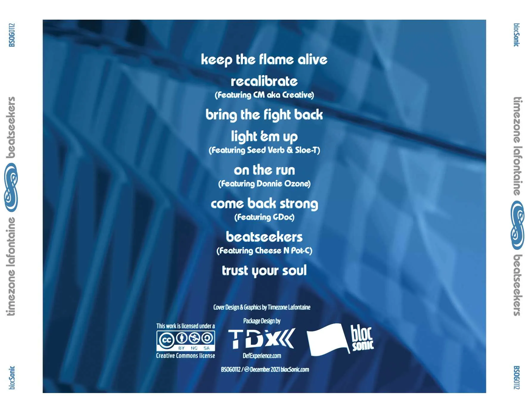 Album traycard for “Beatseekers” by Timezone Lafontaine