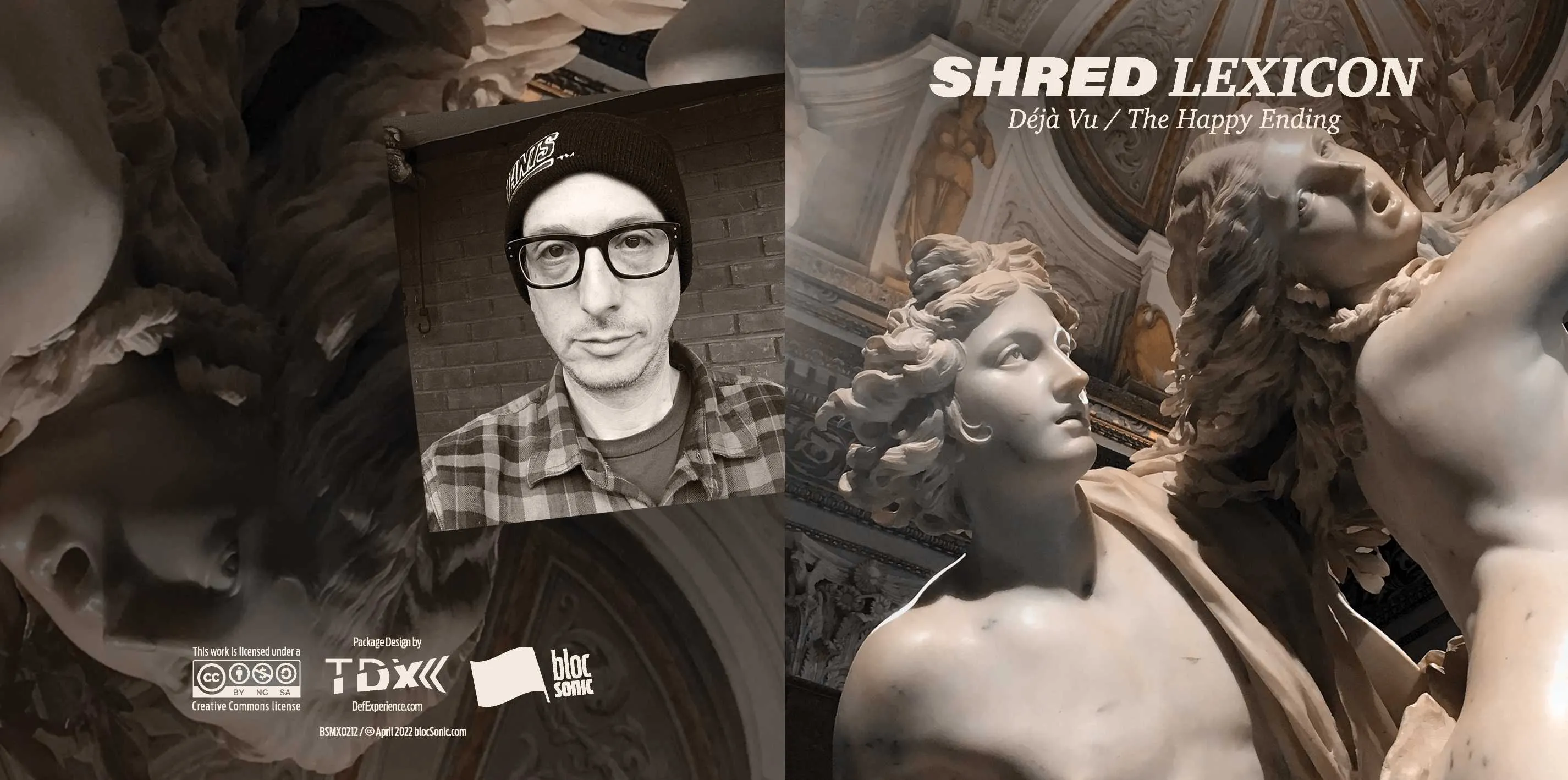 Album insert for “Déjà Vu B/W The Happy Ending” by Shred Lexicon