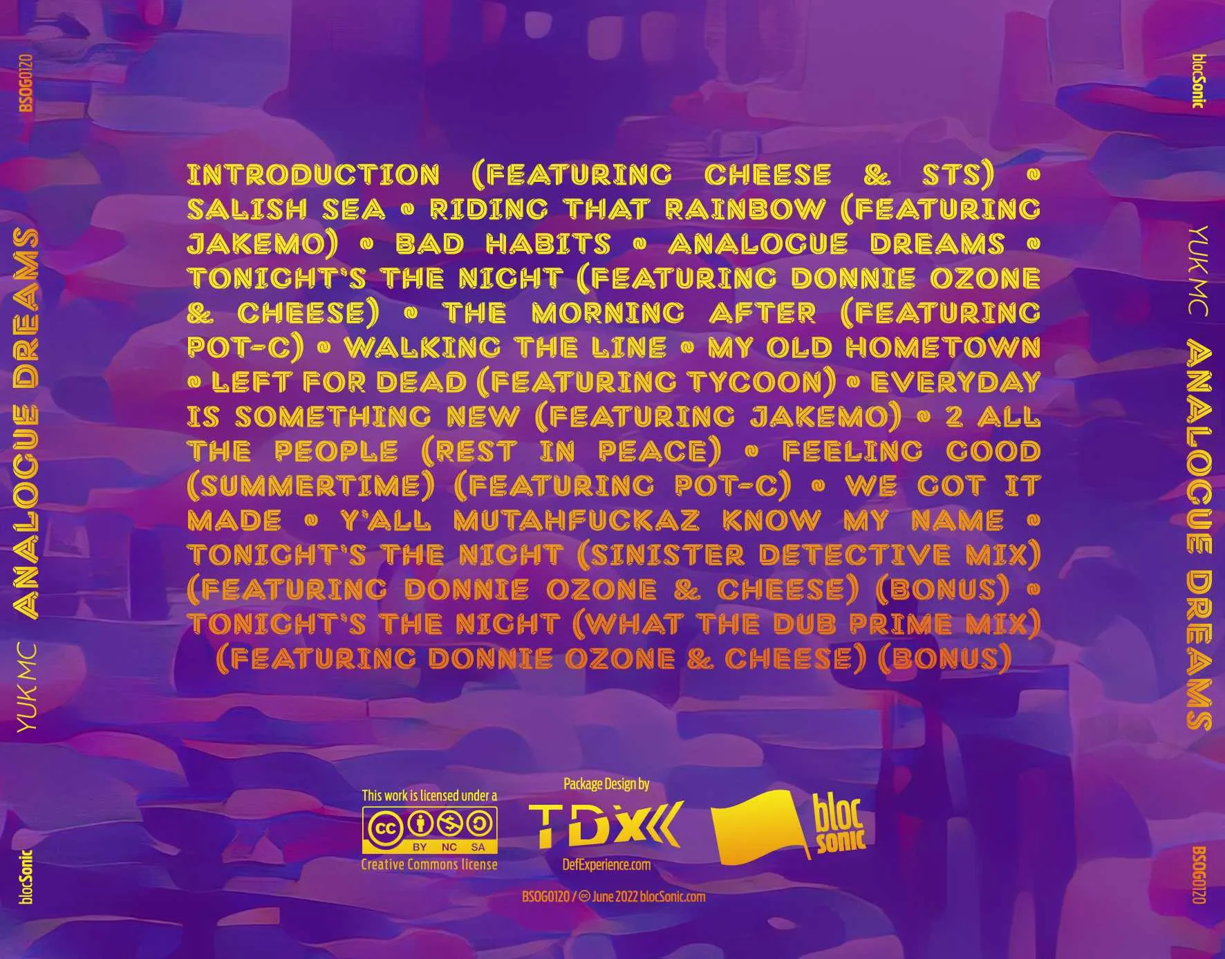 Album traycard for “Analogue Dreams” by Yuk MC