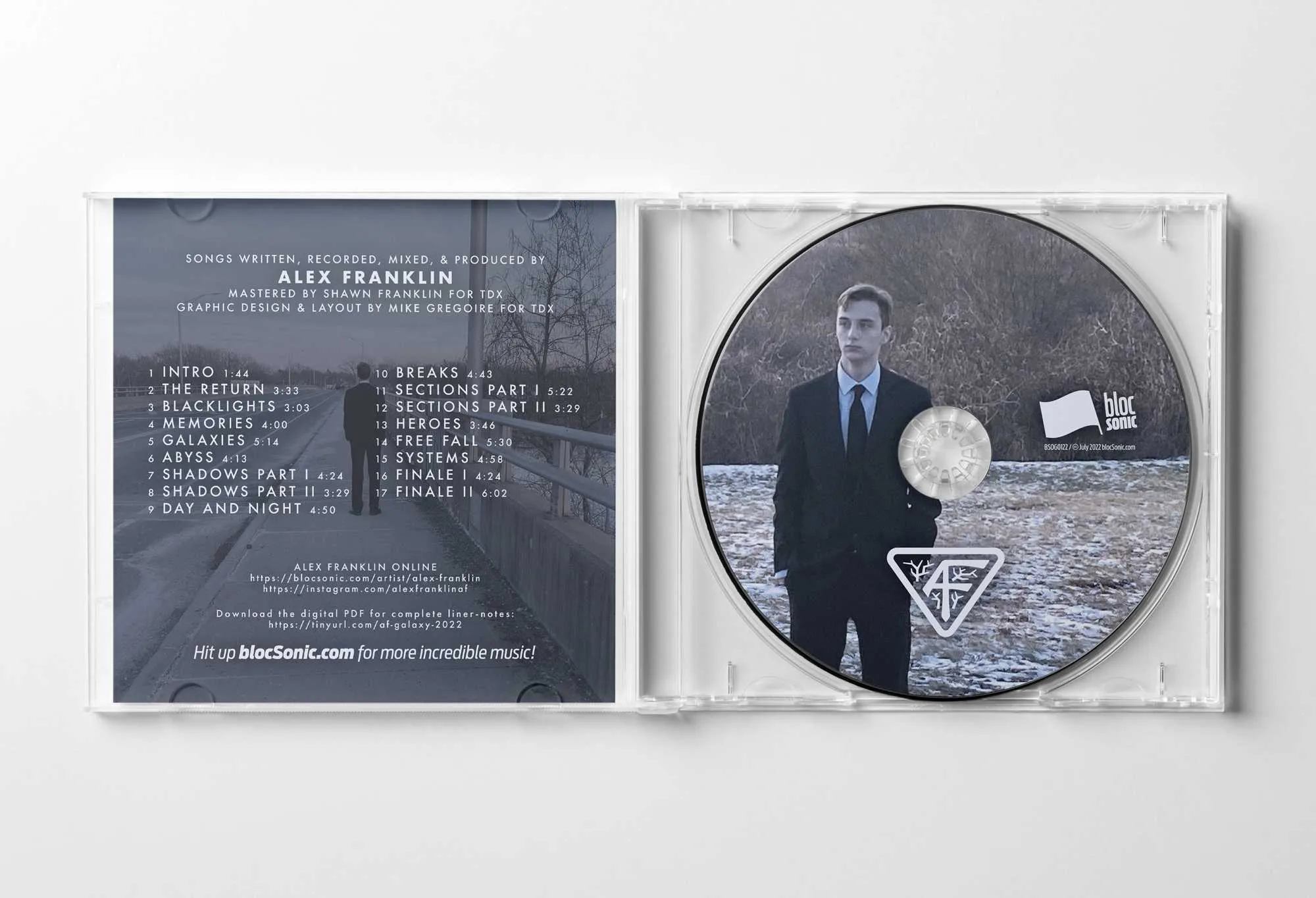 Album promo for “Galaxy” by Alex Franklin