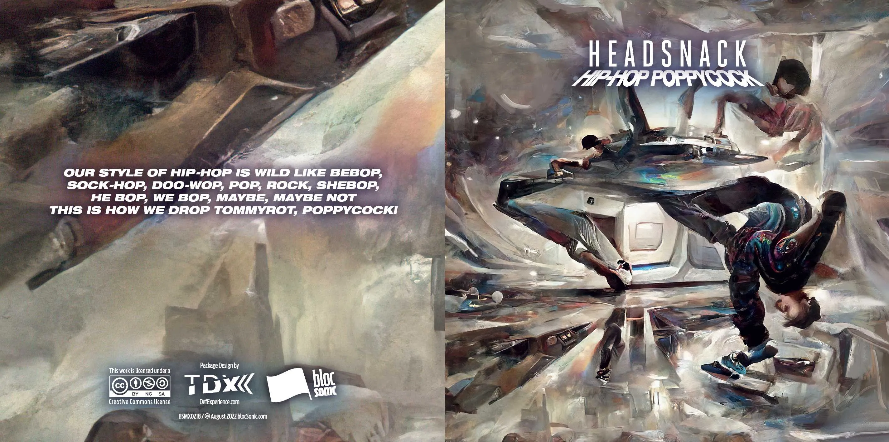 Album insert for “Hip-Hop Poppycock” by Headsnack