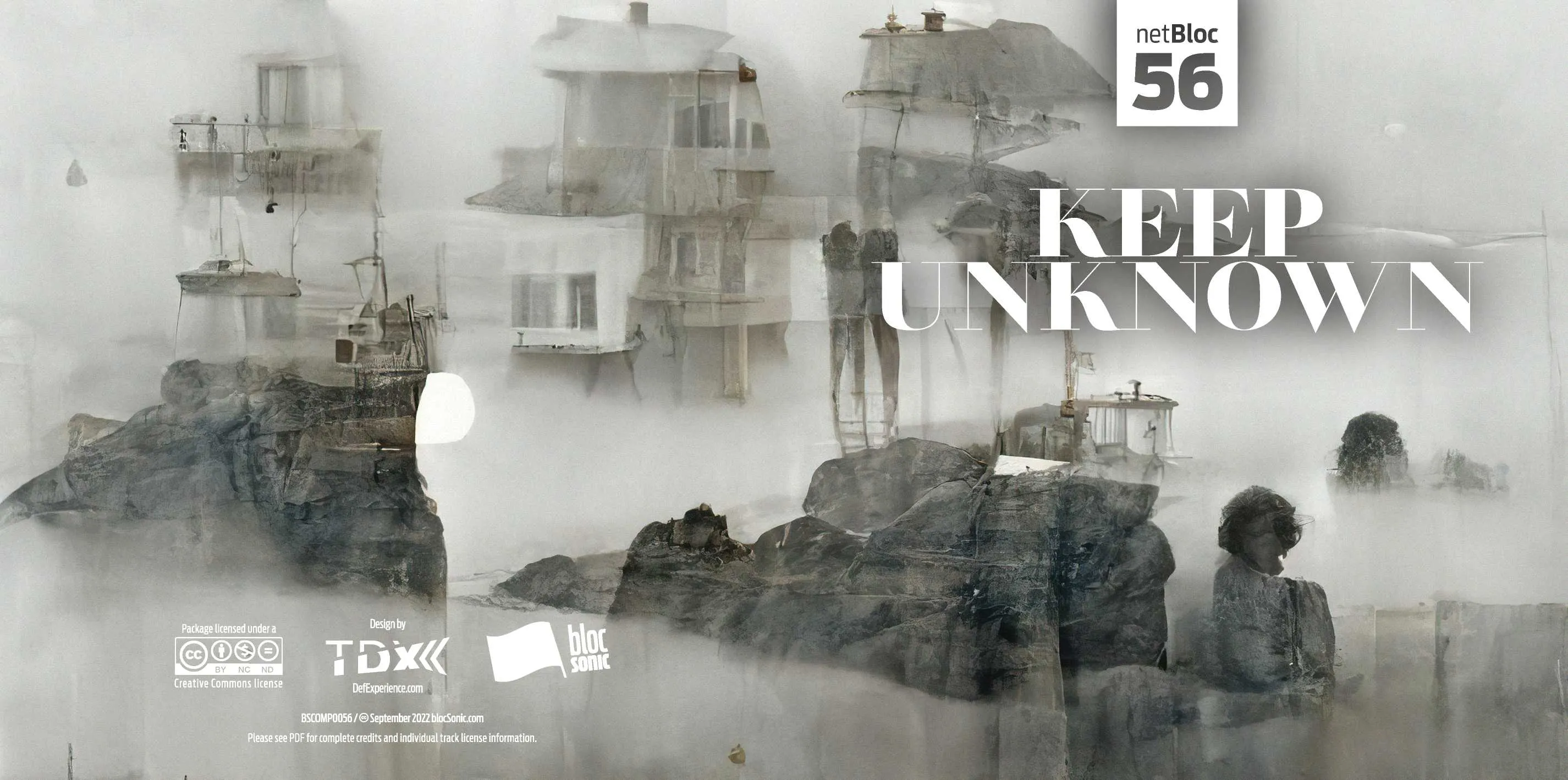 Album insert for “netBloc Vol. 56: Keep Unknown” by Various Artists