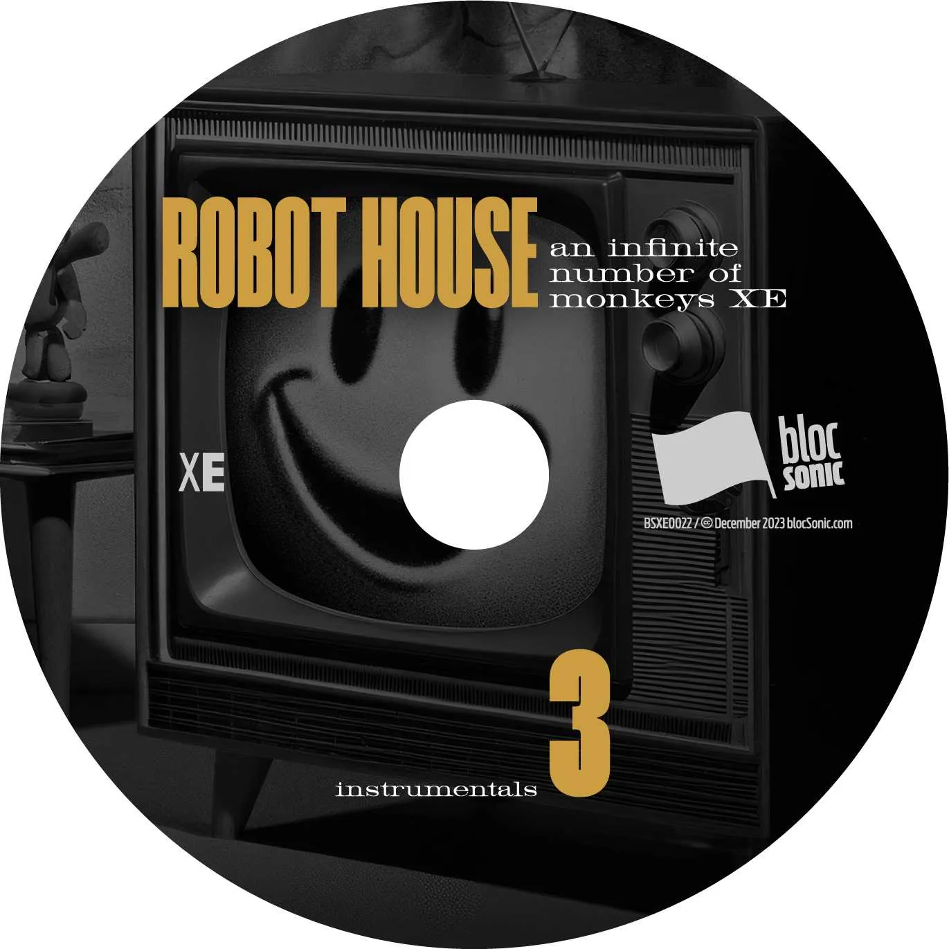Album disc for “An Infinite Number Of Monkeys XE” by Robot House