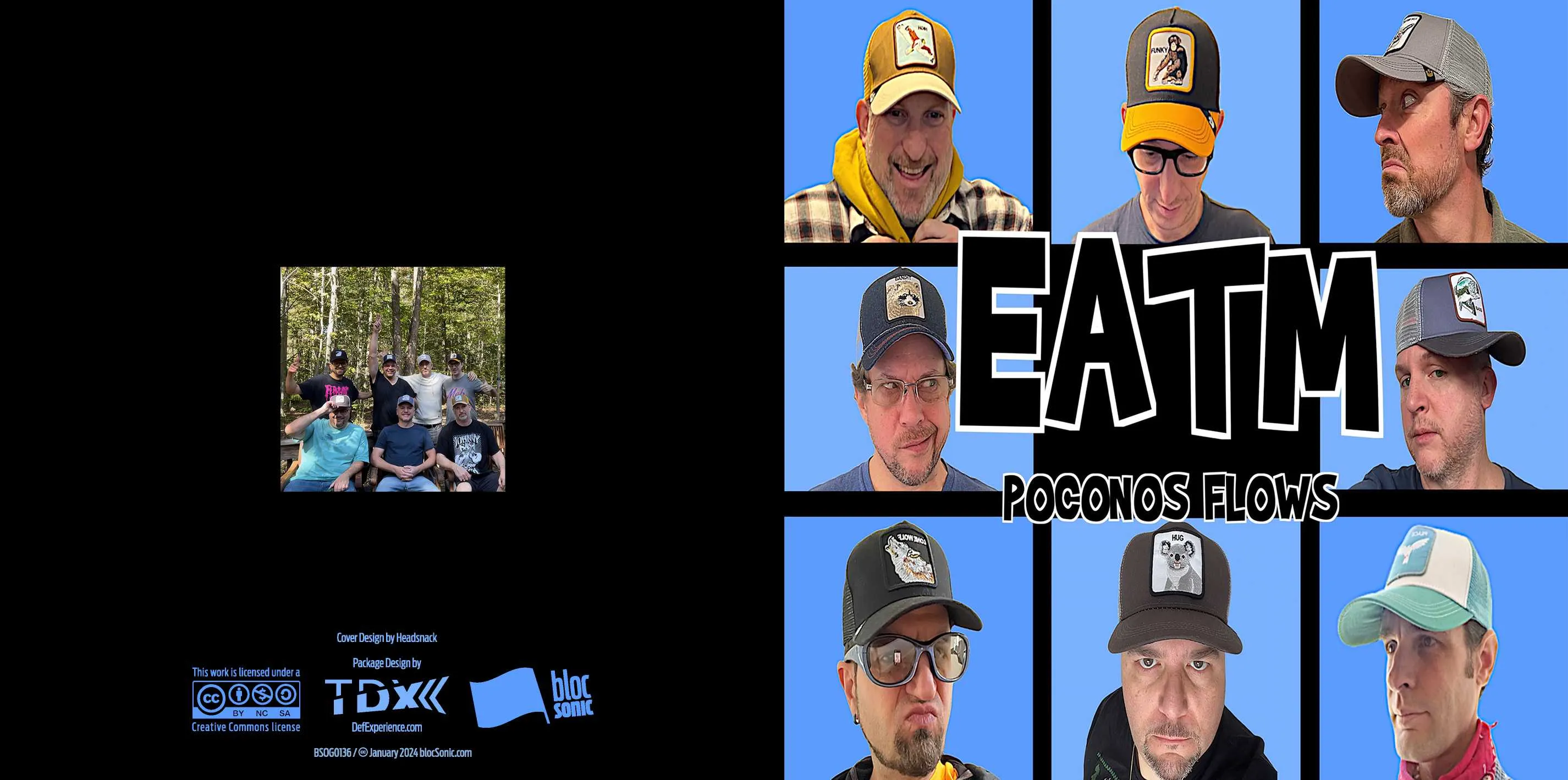 Album insert for “Poconos Flows” by EATM