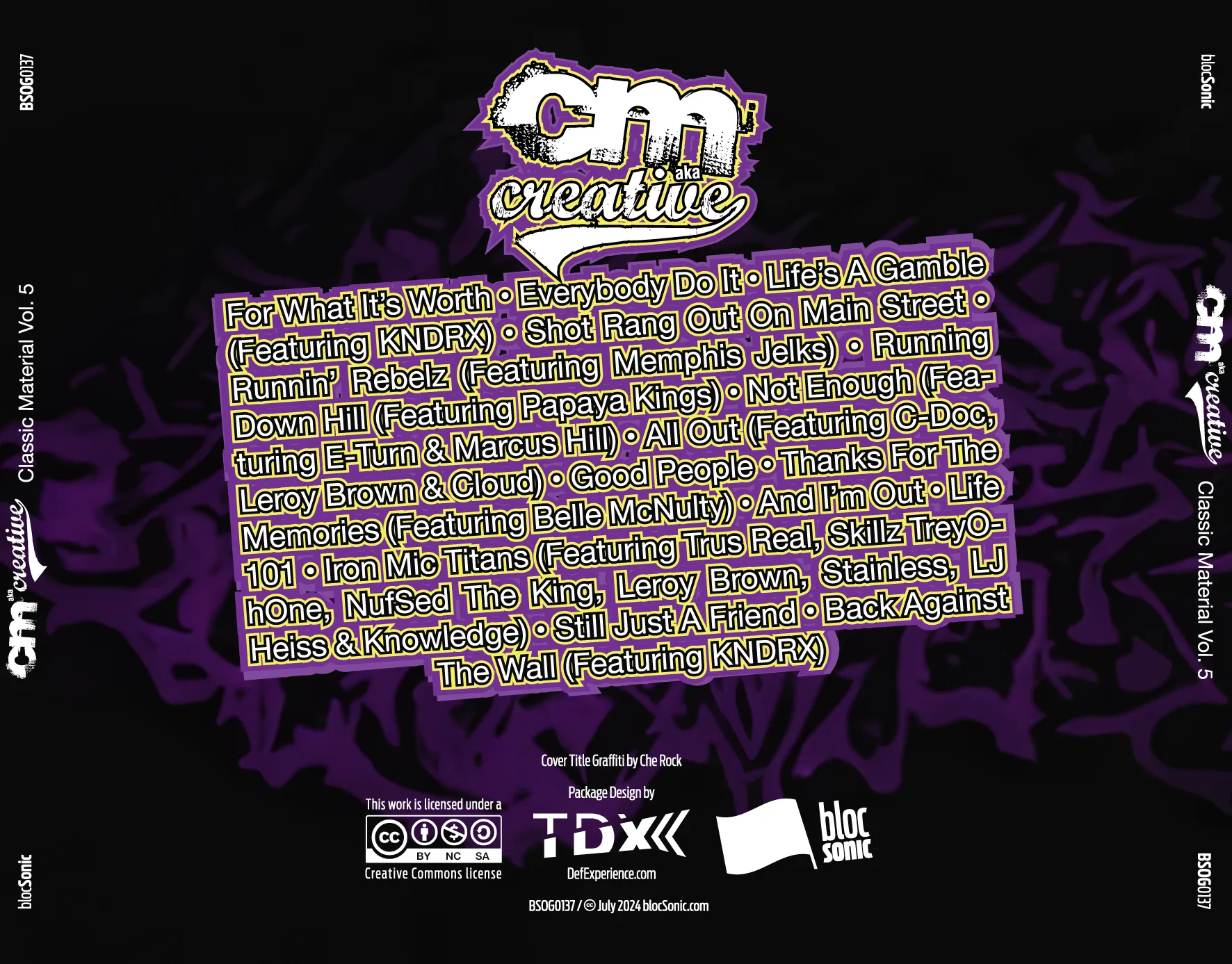 Album traycard art for “Classic Material Vol. 5” by CM aka Creative