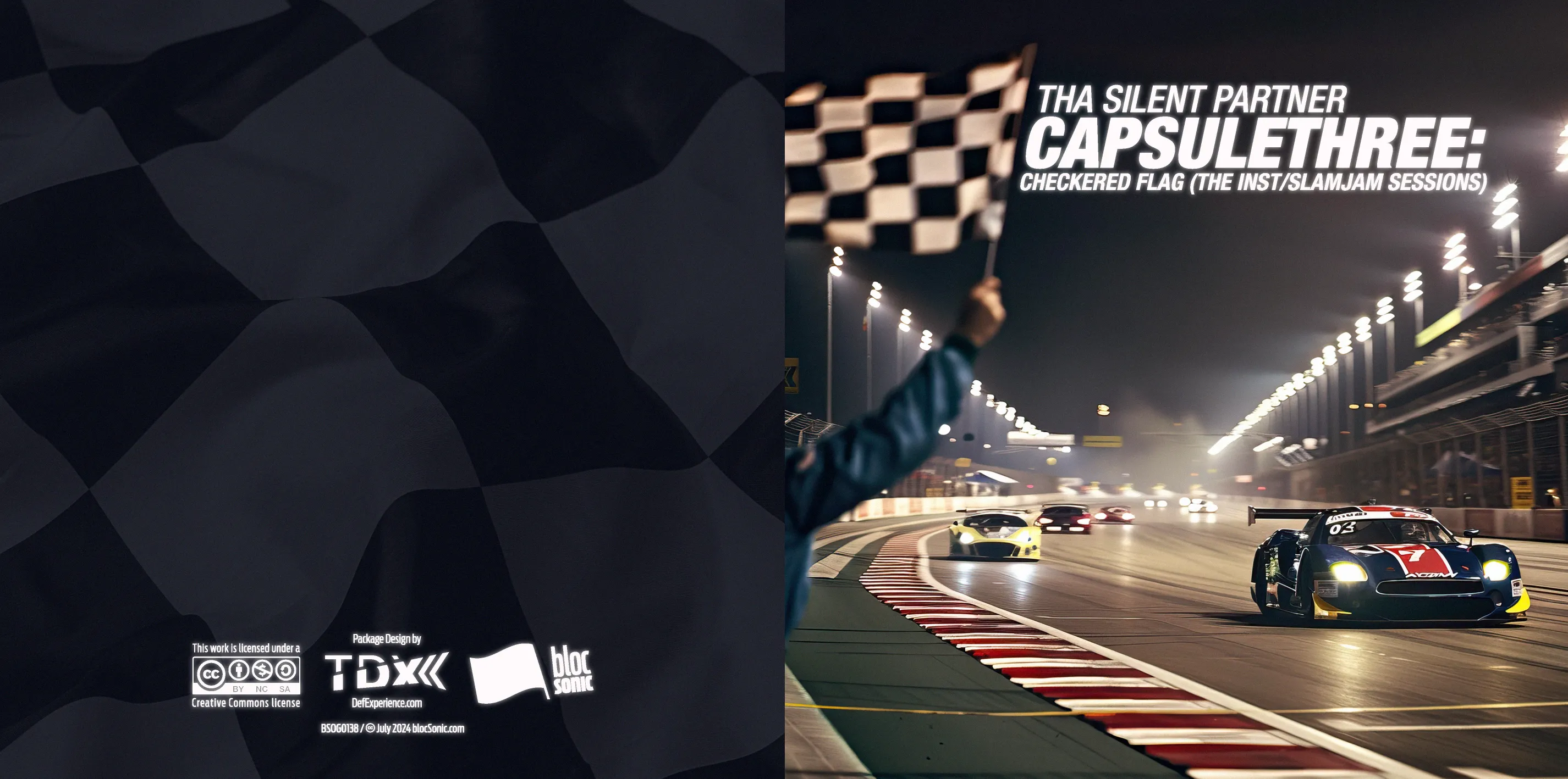 Album insert art for “CAPSULETHREE: Checkered Flag (The Inst/SlamJam Sessions)” by Tha Silent Partner