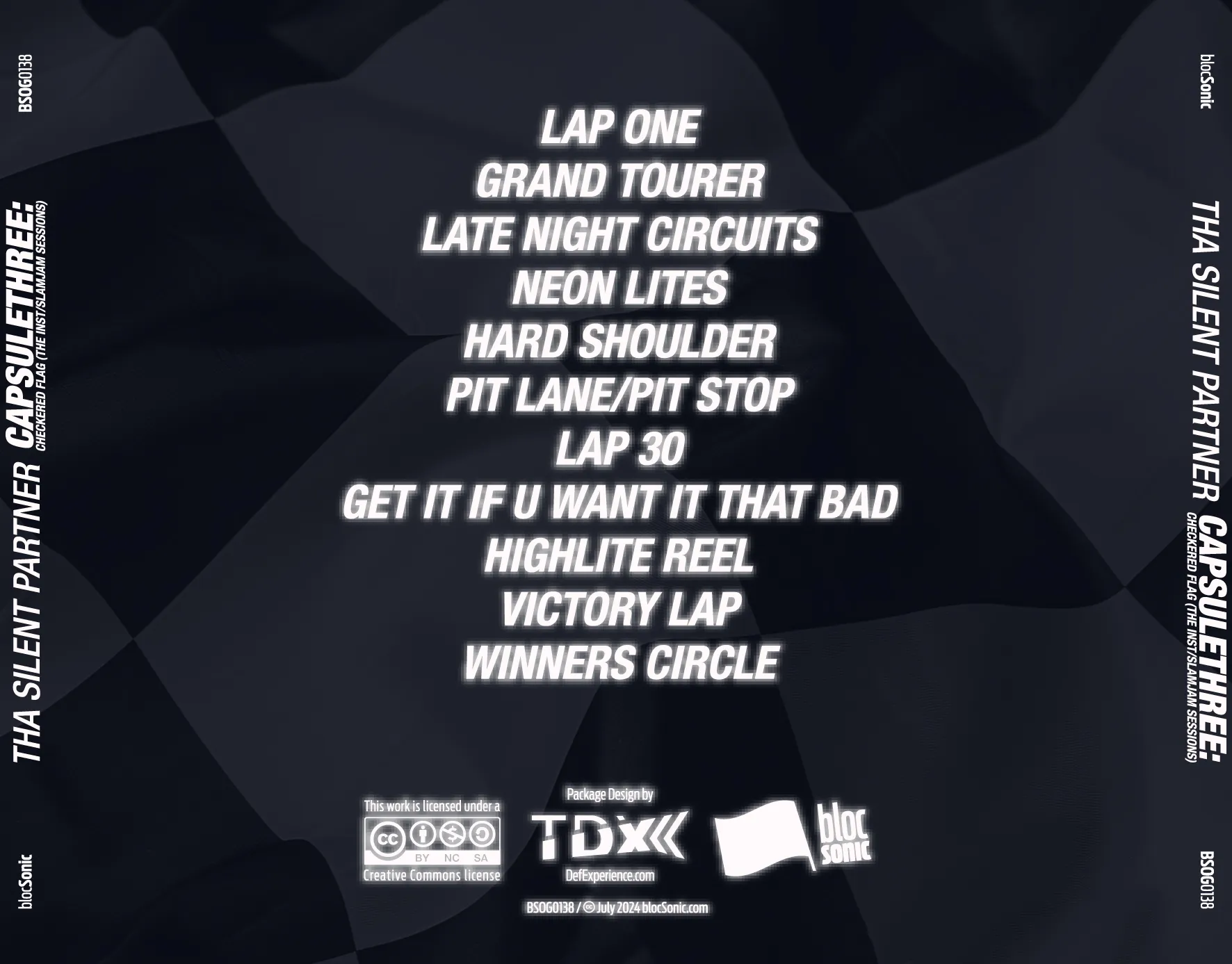 Album traycard art for “CAPSULETHREE: Checkered Flag (The Inst/SlamJam Sessions)” by Tha Silent Partner