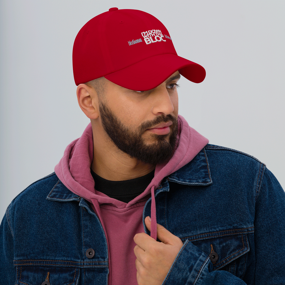 Image preview of “I'm Down With Tha Bloc Dad Hat (Cranberry)”