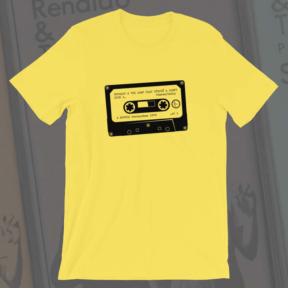 Black Cassette on Yellow T-Shirt